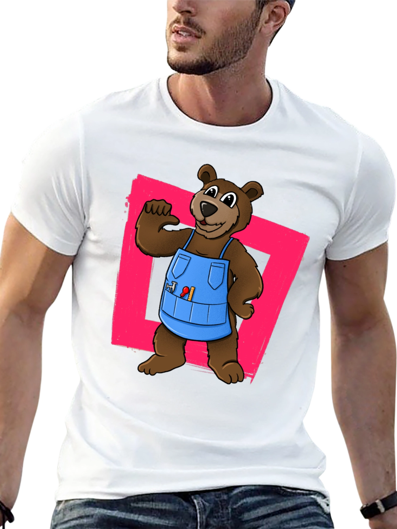 Bear Carpenter T-Shirt - Black Cotton Tee
