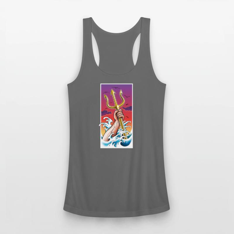 Poseidon Sea God Underwater With Trident In Hand