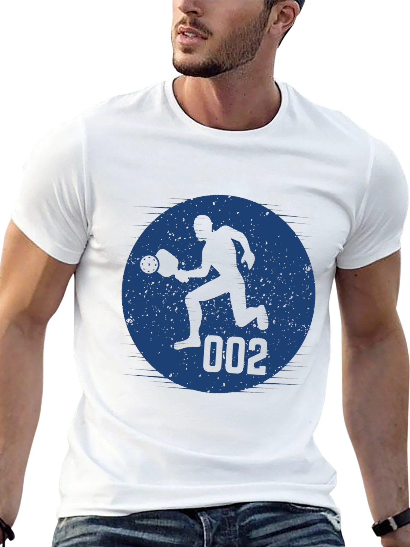Pickleball Player Graphic Tee - Black Cotton Blend