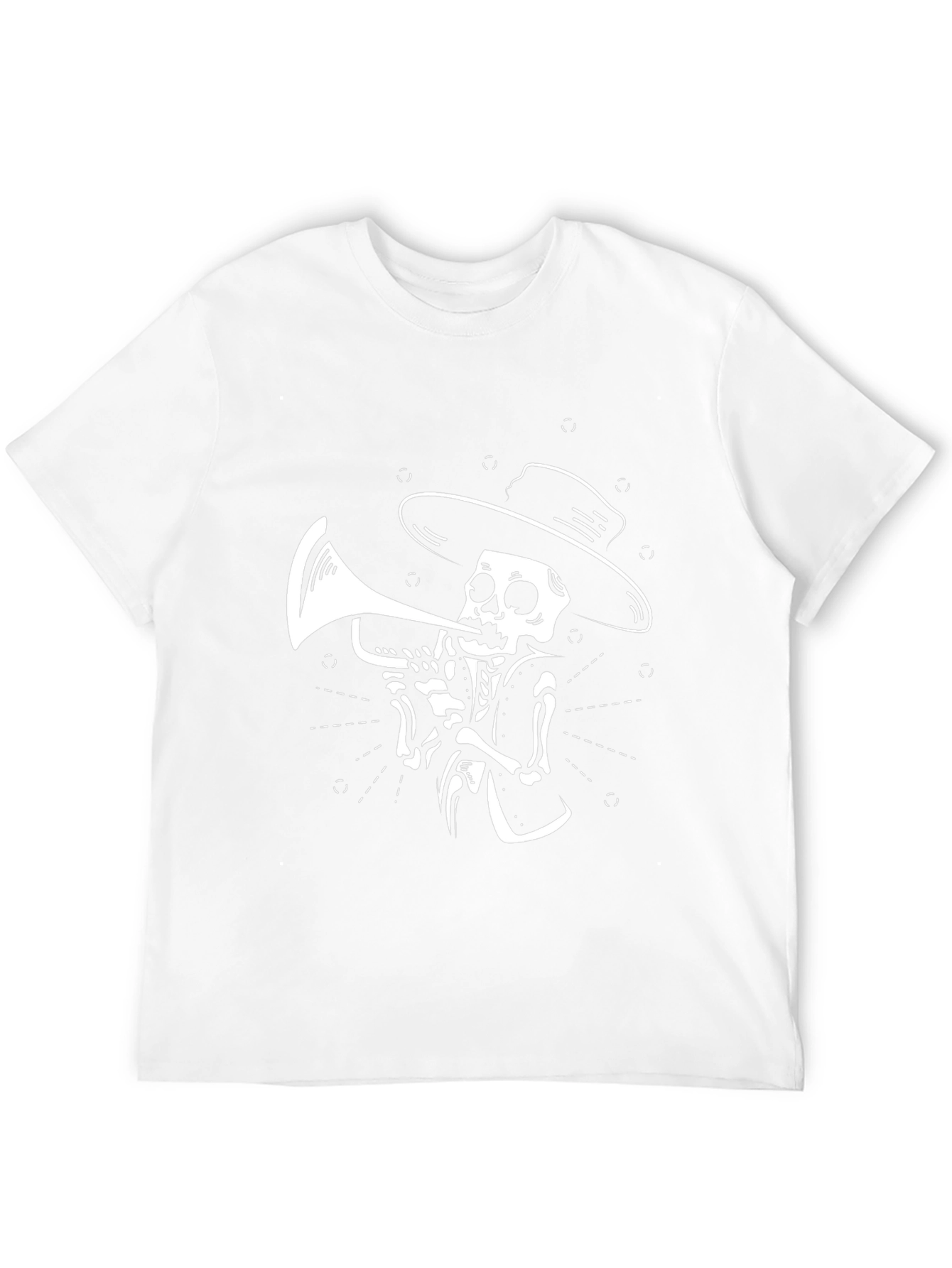 Skeleton Trumpet Player Graphic T-Shirt
