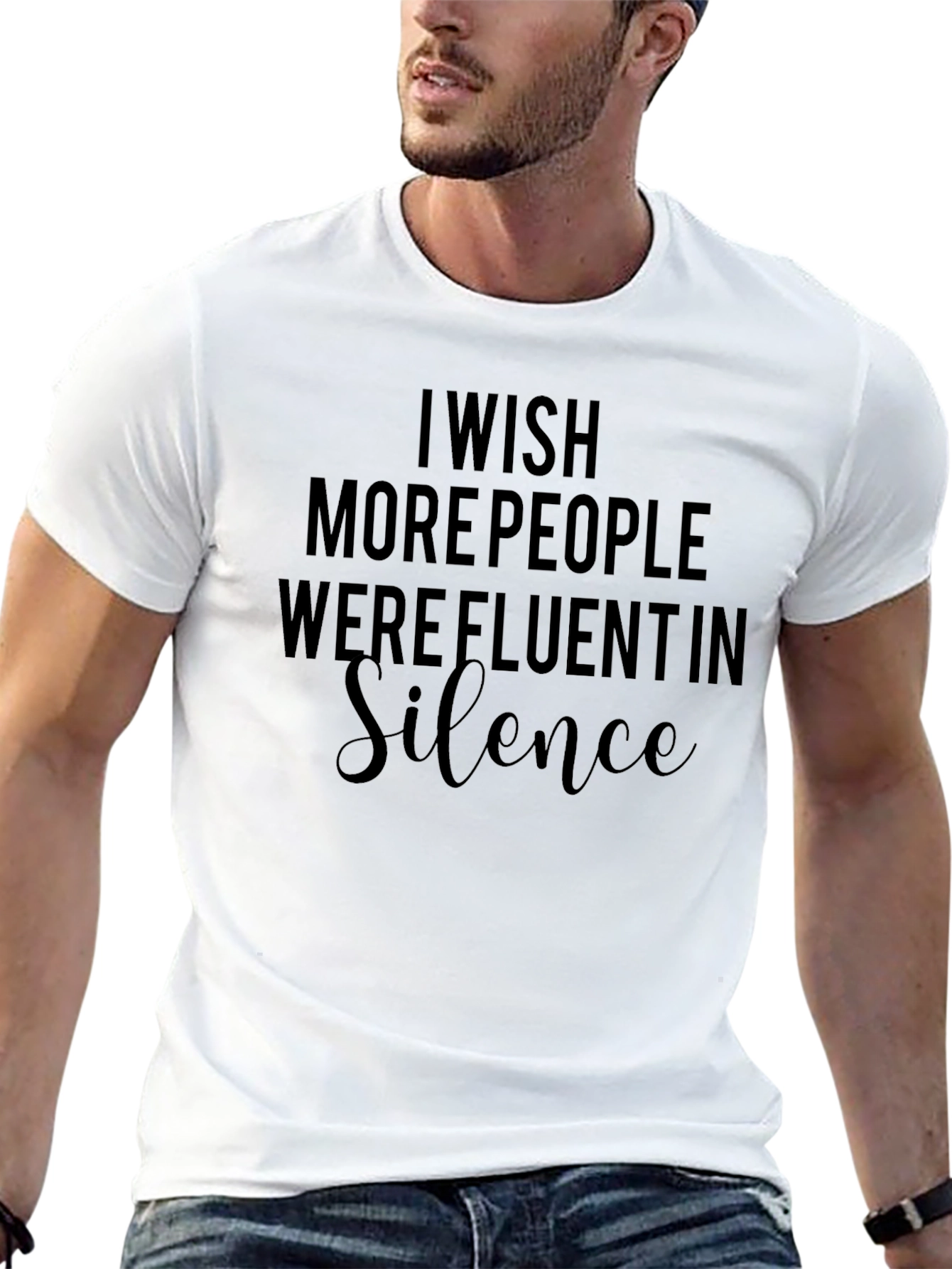 Fluent in Silence Black Graphic Tee