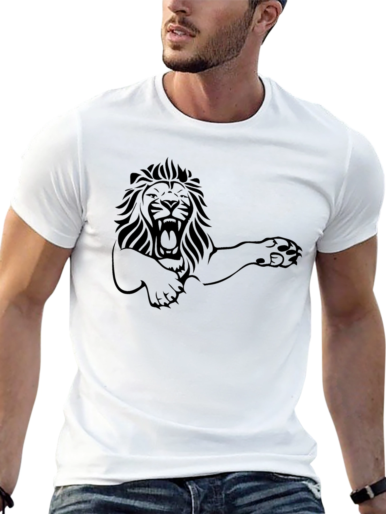 Lion Graphic Tee - Mens Black T-Shirt