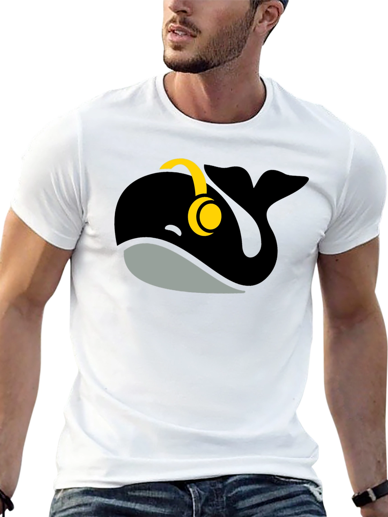 Whale with Headphones Graphic Tee
