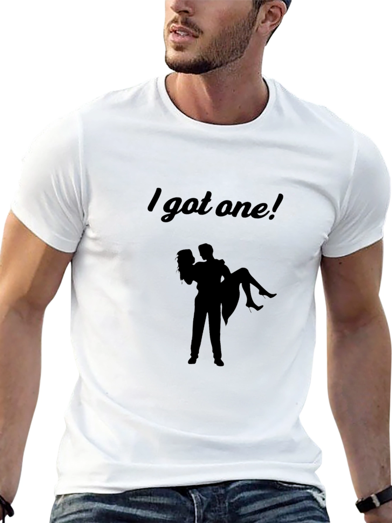 I Got One! Black Graphic Tee - Novelty Design