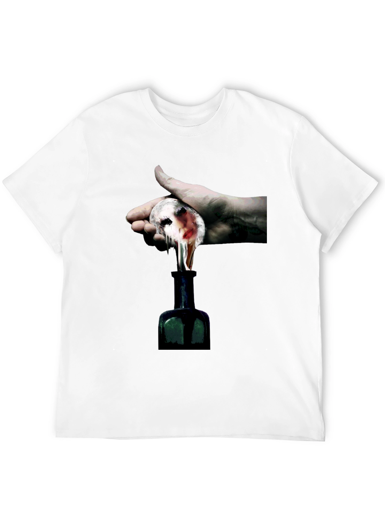 Melting Face Graphic Black T-Shirt