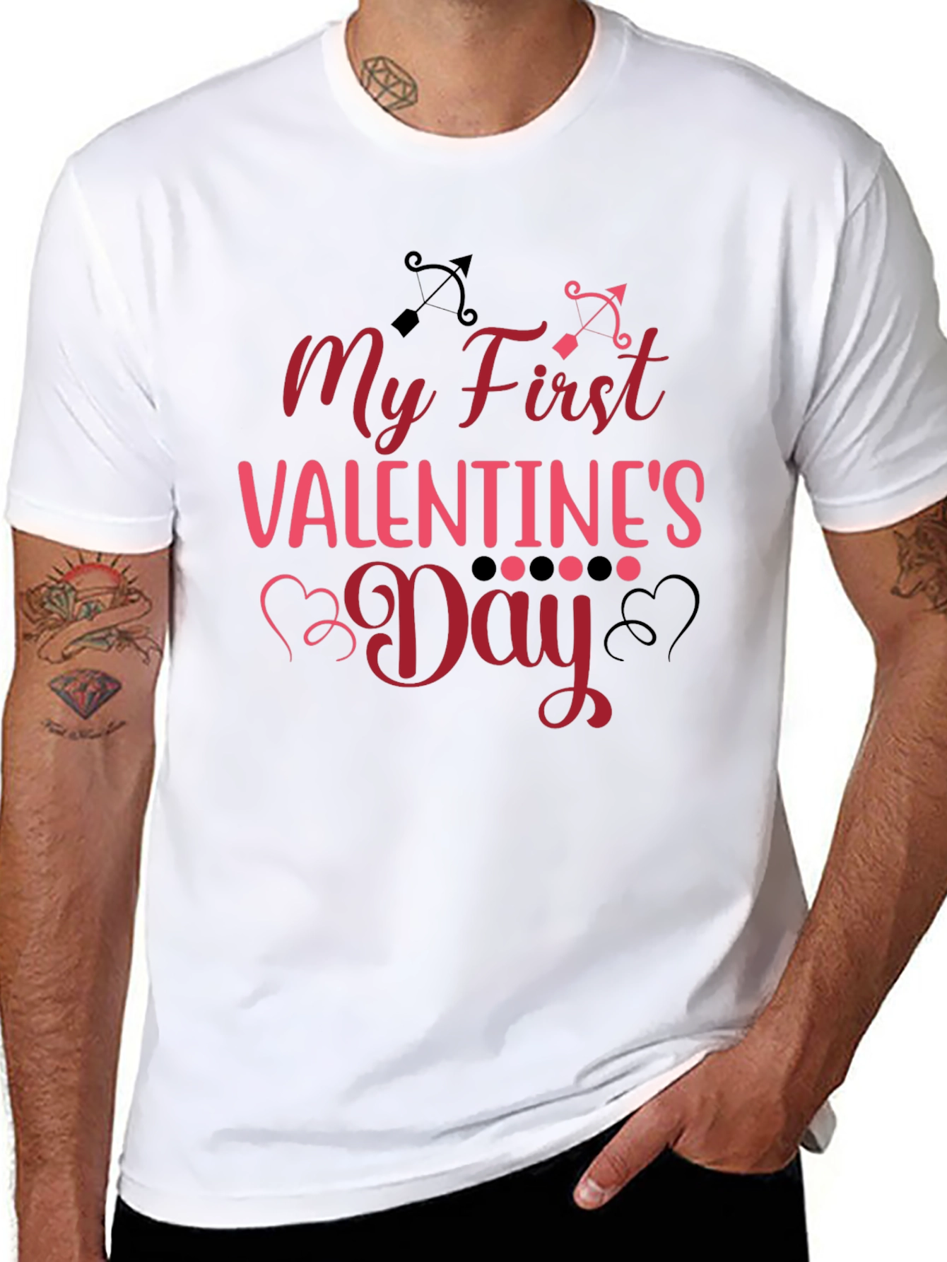 My First Valentines Day Black T-Shirt