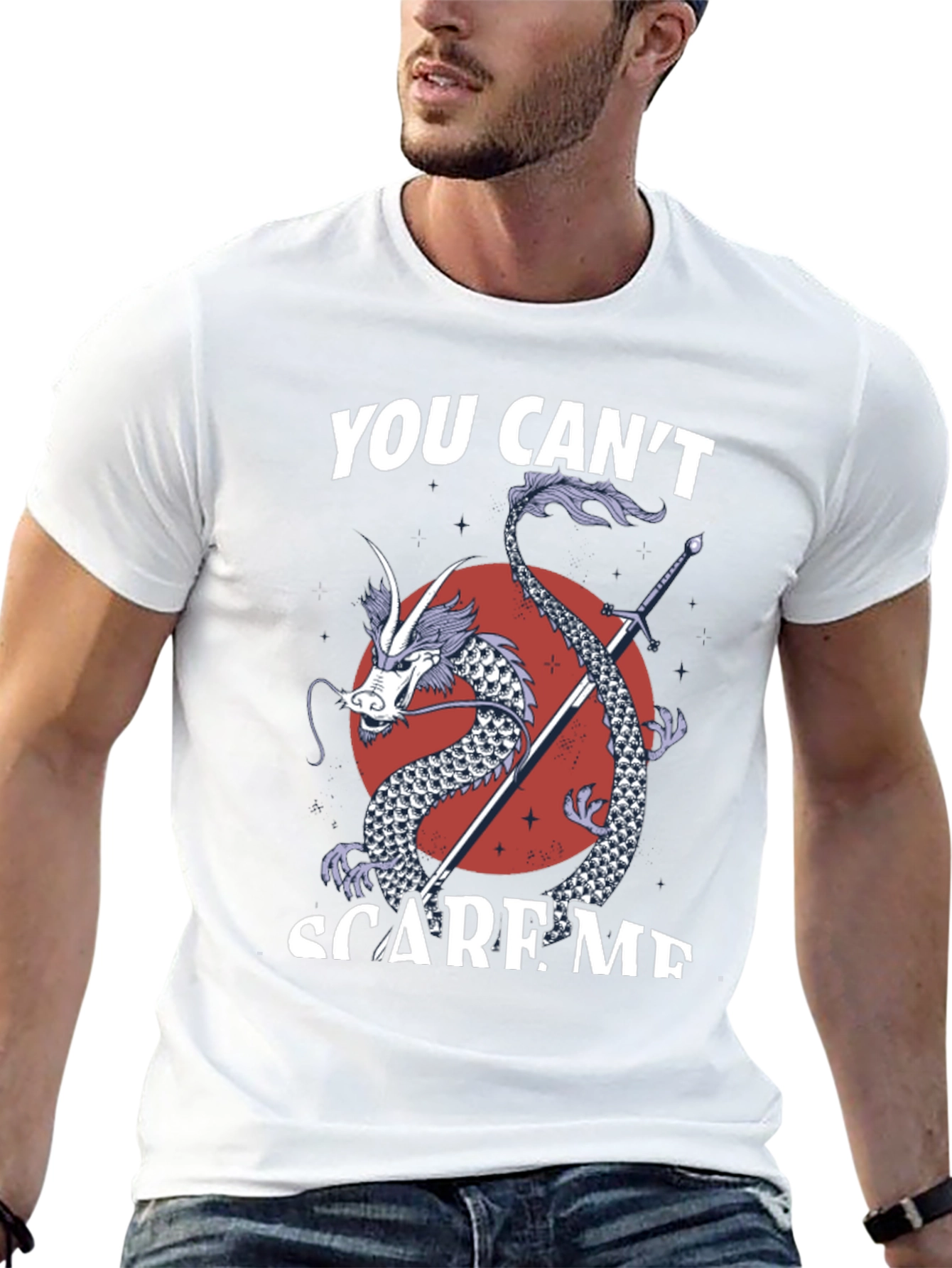 You Cant Scare Me Dragon Sword T-Shirt