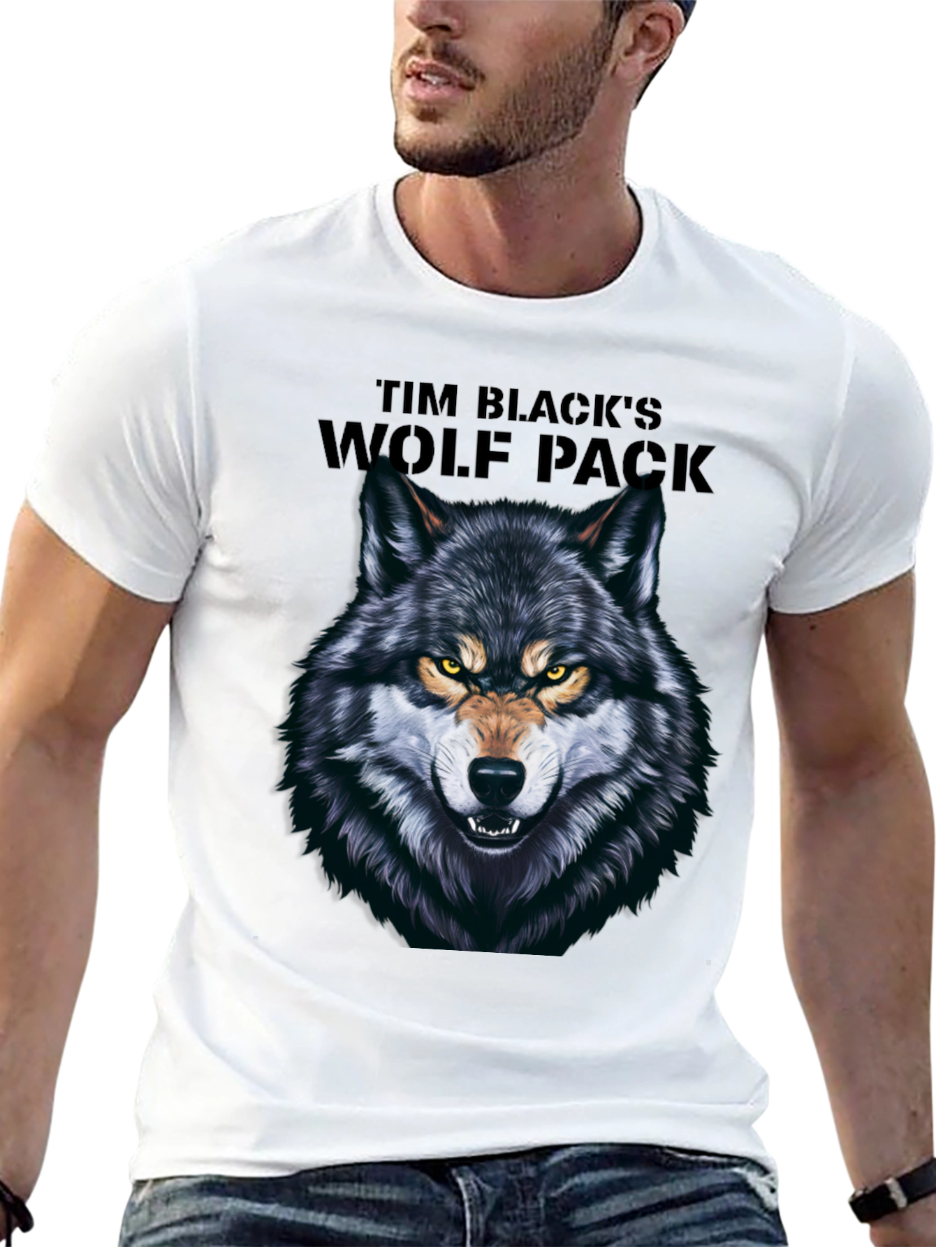 Tim Blacks Wolf Pack Black Graphic T-Shirt
