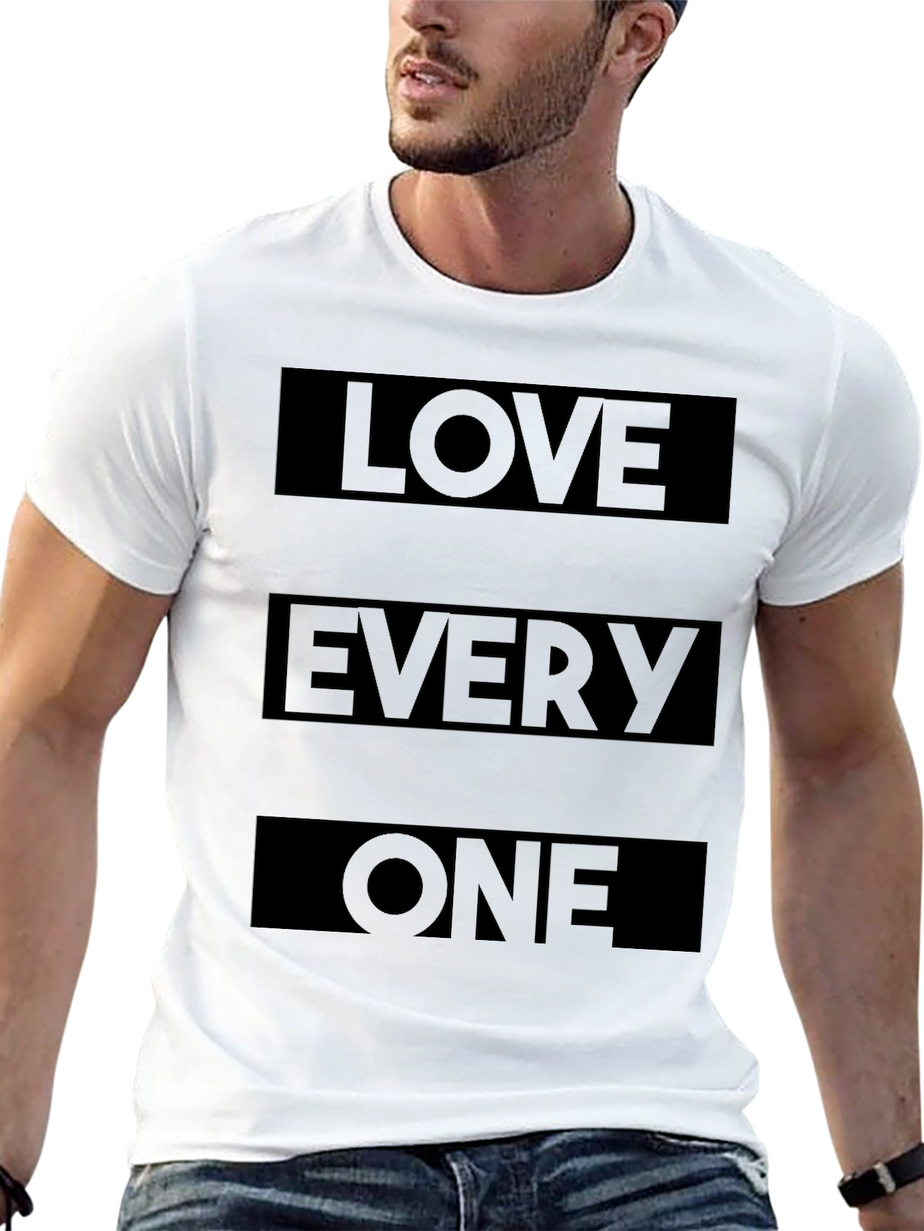 Love Everyone T-Shirt - Stylish Black Graphic Tee