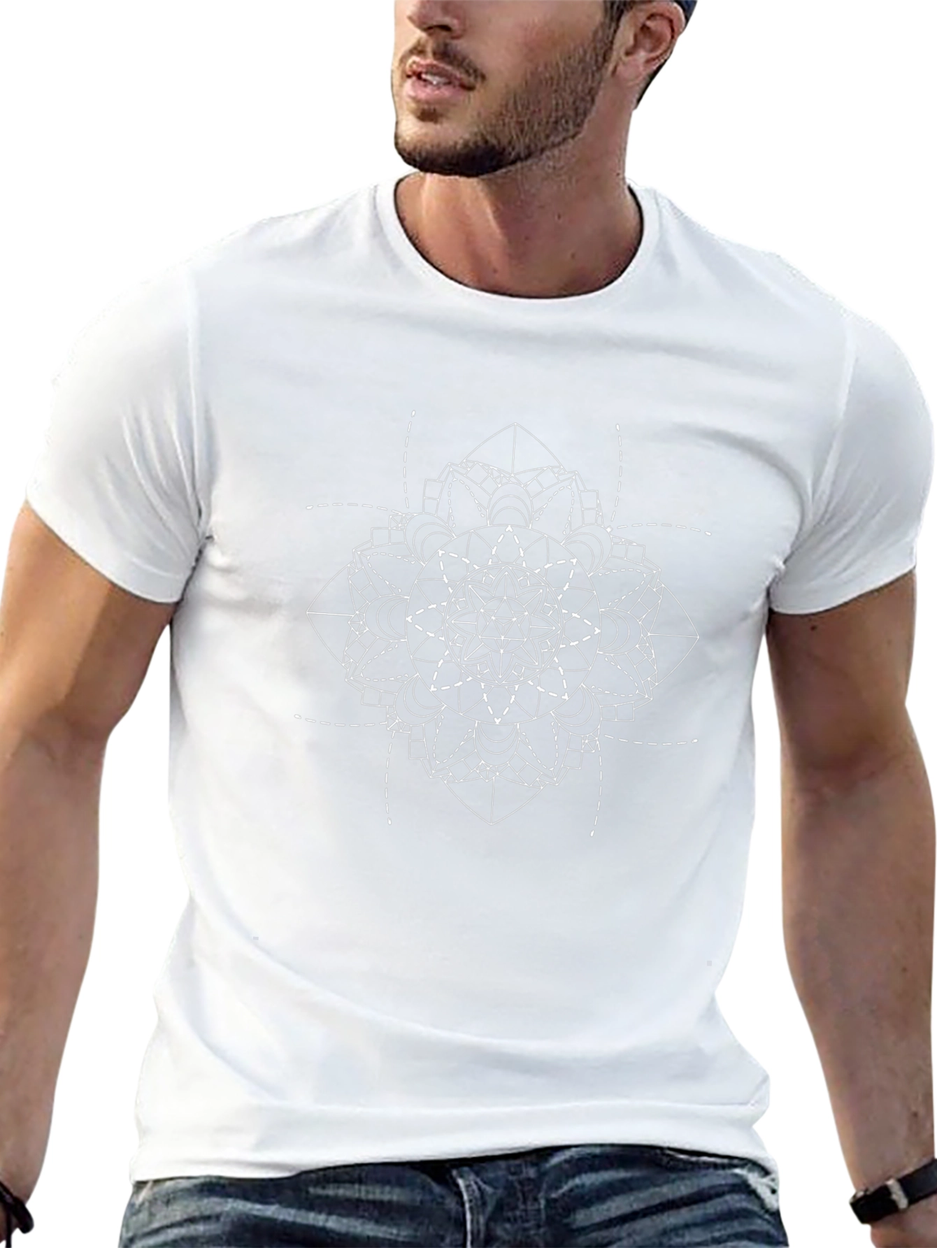 Geometric Mandala Tee - Modern Graphic Print T-Shirt