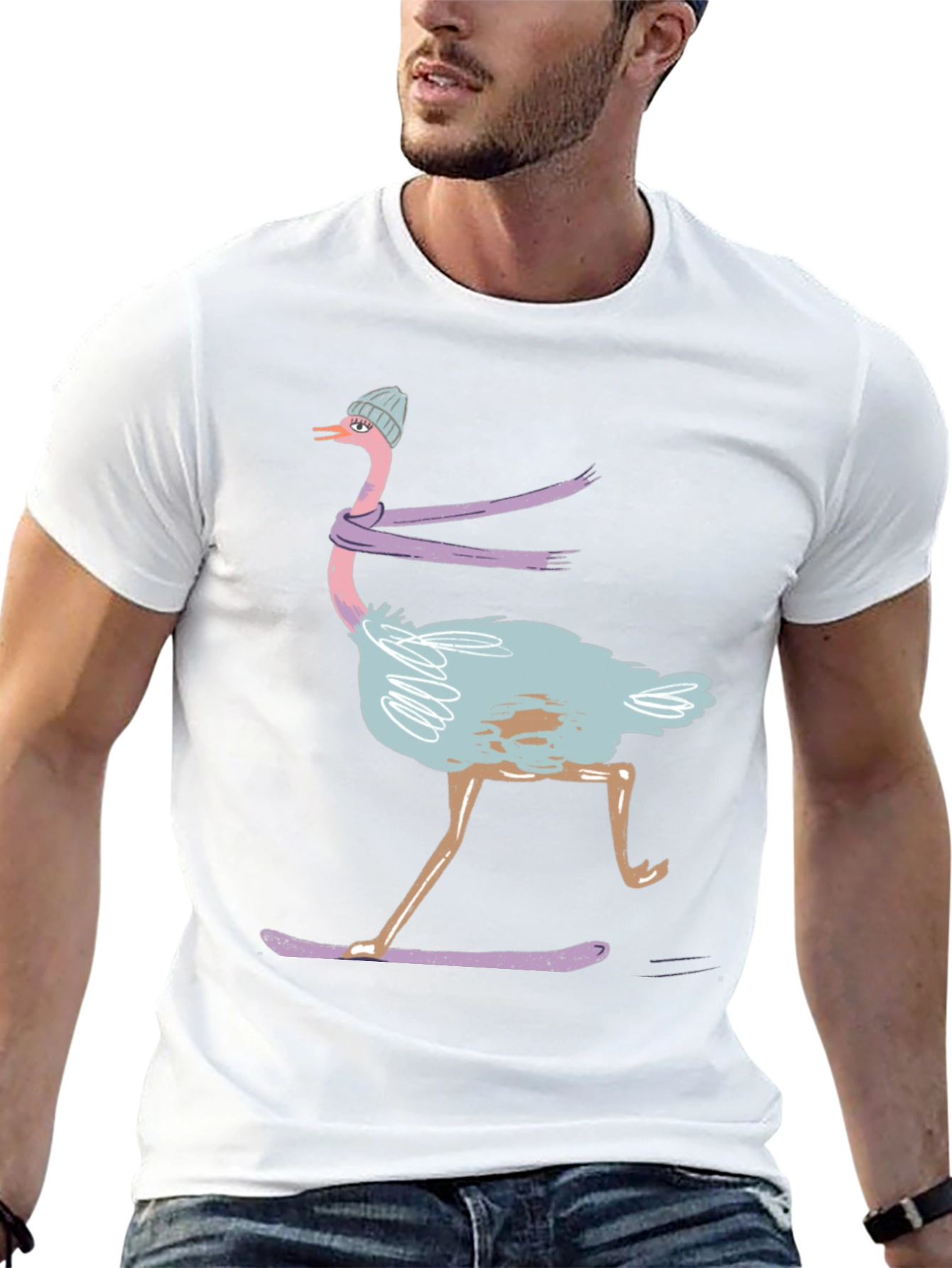 Ostrich Skateboard T-Shirt