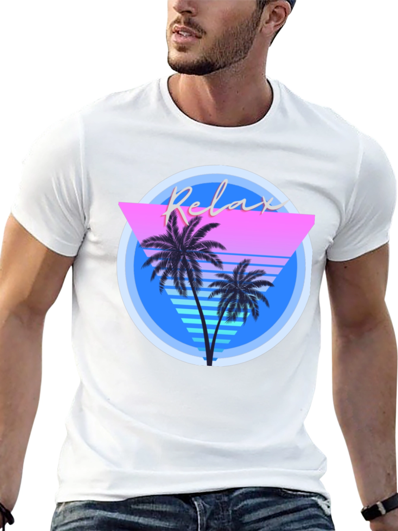 Relax Palm T-Shirt: Retro Summer Vibes