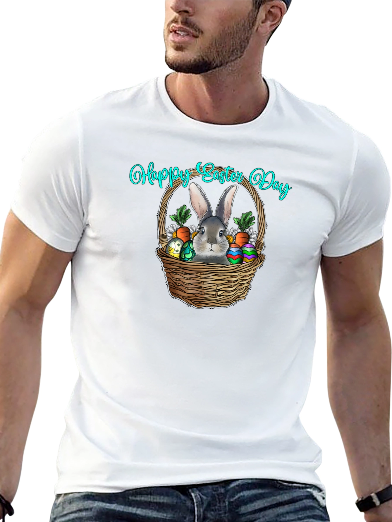 Happy Easter Day Rabbit Basket T-Shirt