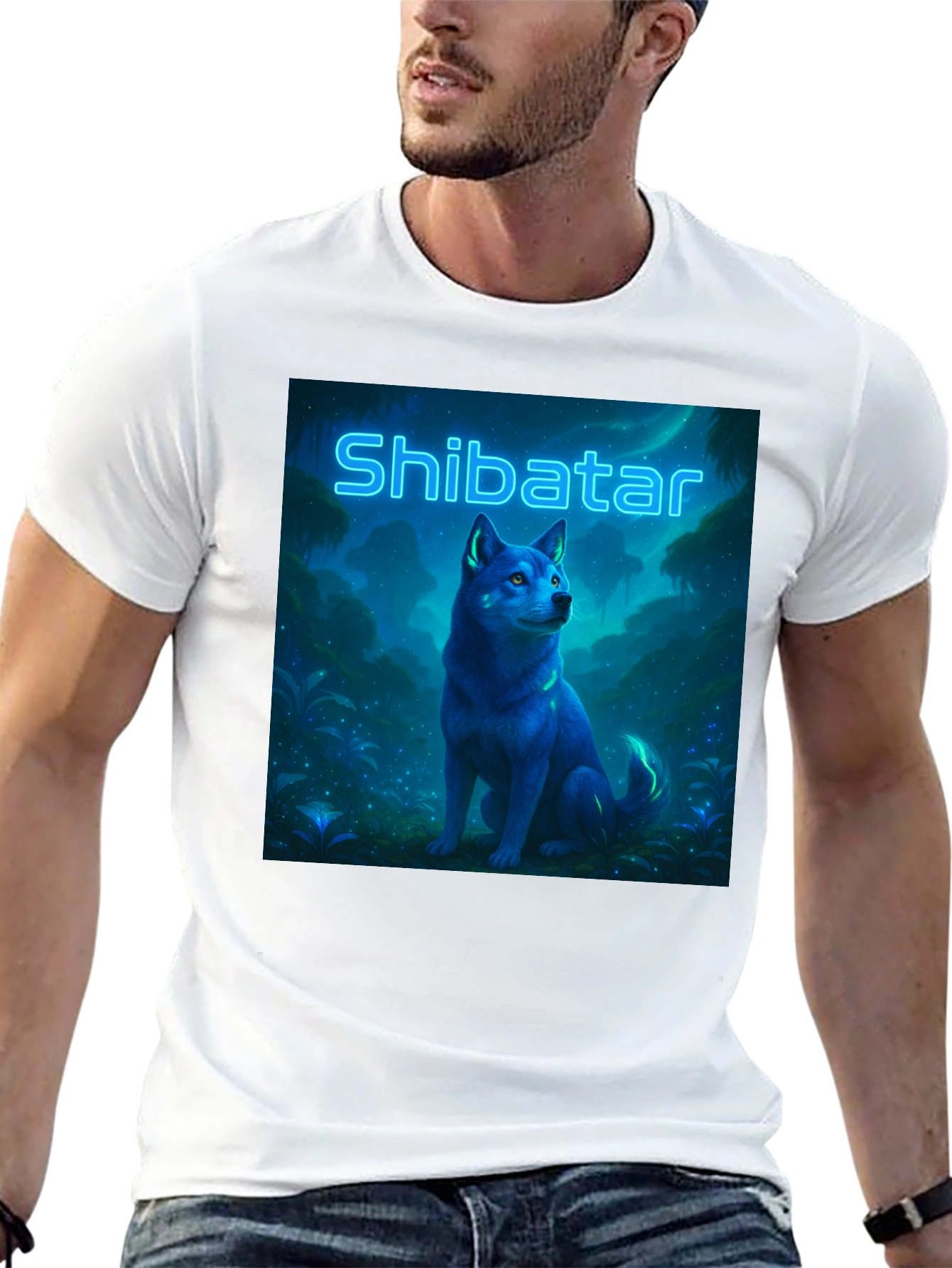 Shibatar T-Shirt - Neon Shiba Inu Design