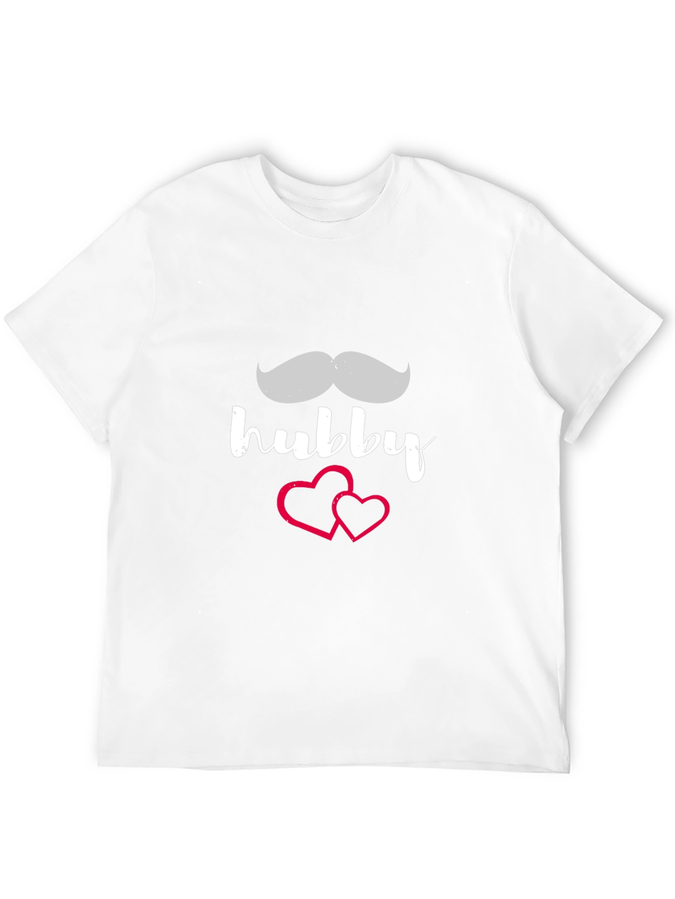 Hubby Mustache Heart T-Shirt - Black