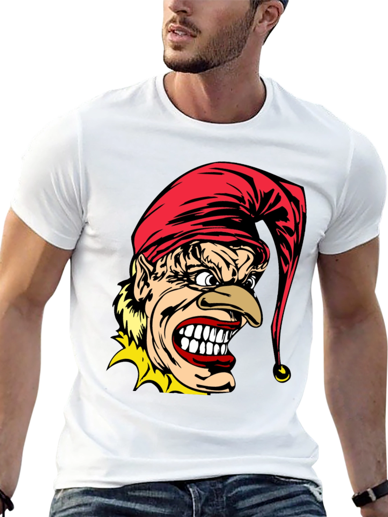 Mens Black T-Shirt with Goblin Graphic