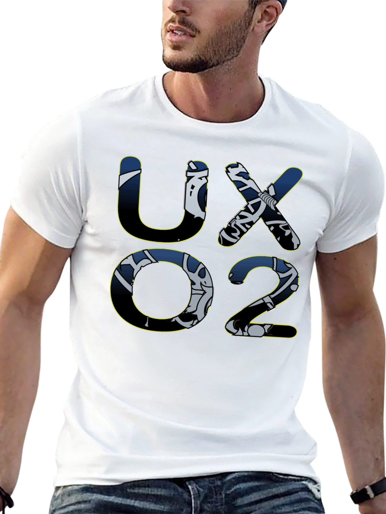 UX02 Graphic Print T-Shirt - Black