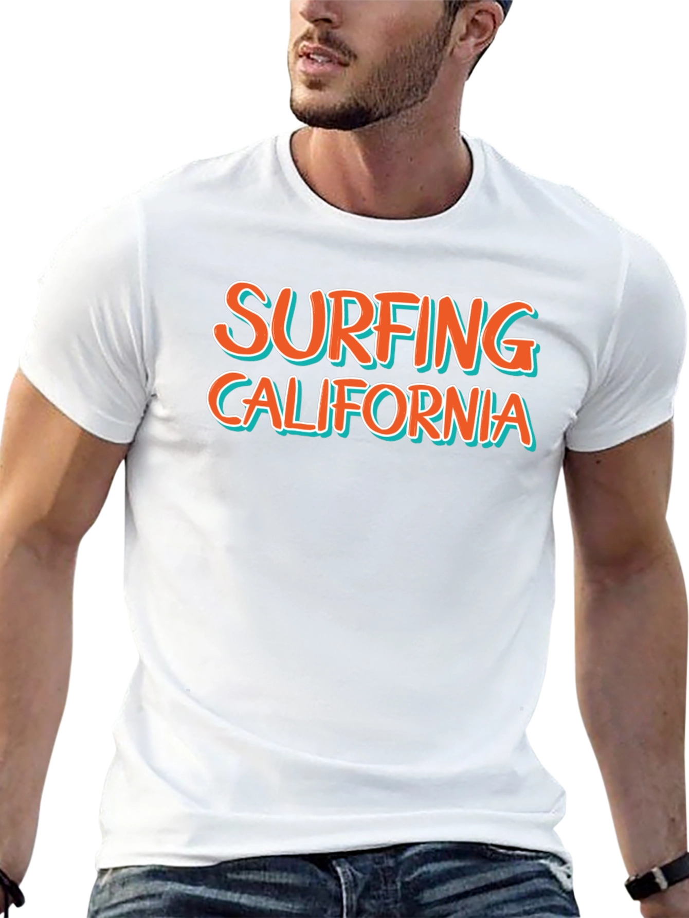 Surfing California Black Graphic Tee