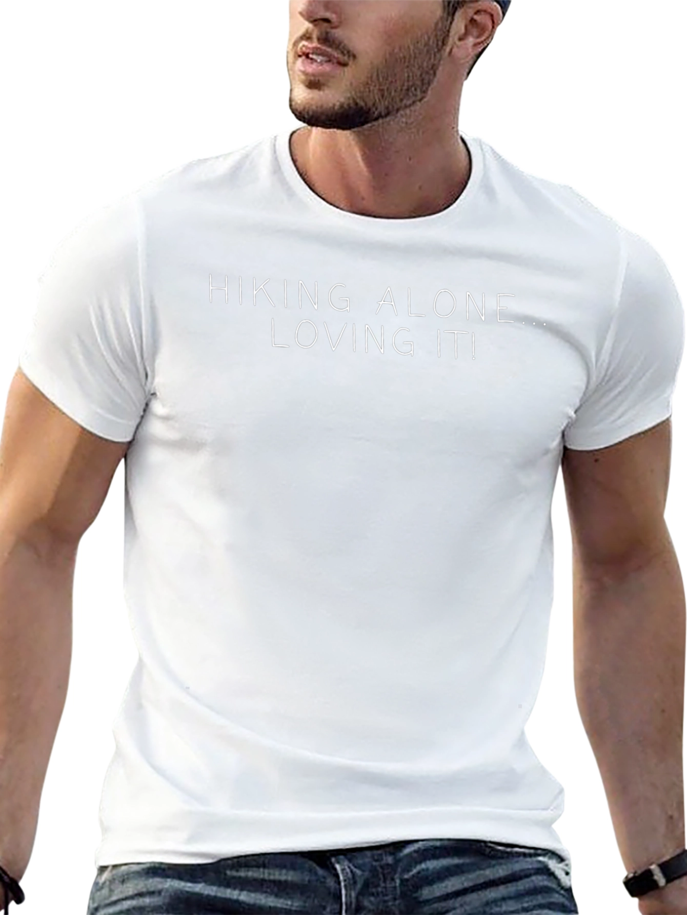 Hiking Alone Loving It! Graphic Tee Shirt