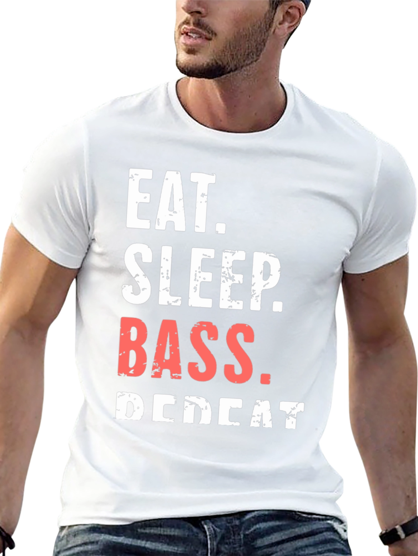 Eat Sleep Bass Repeat Black T-Shirt
