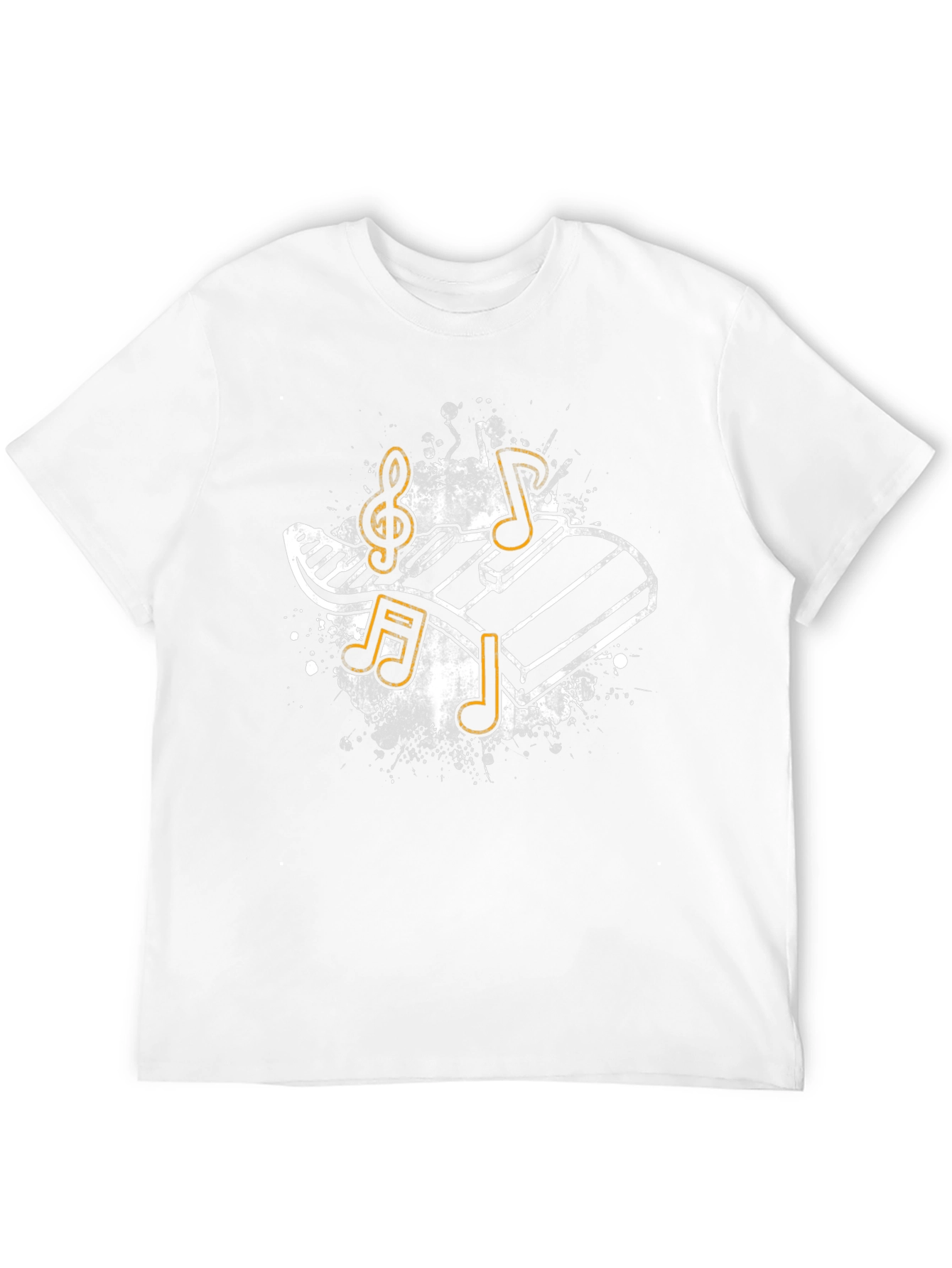 Music Keyboard & Notes Black T-Shirt