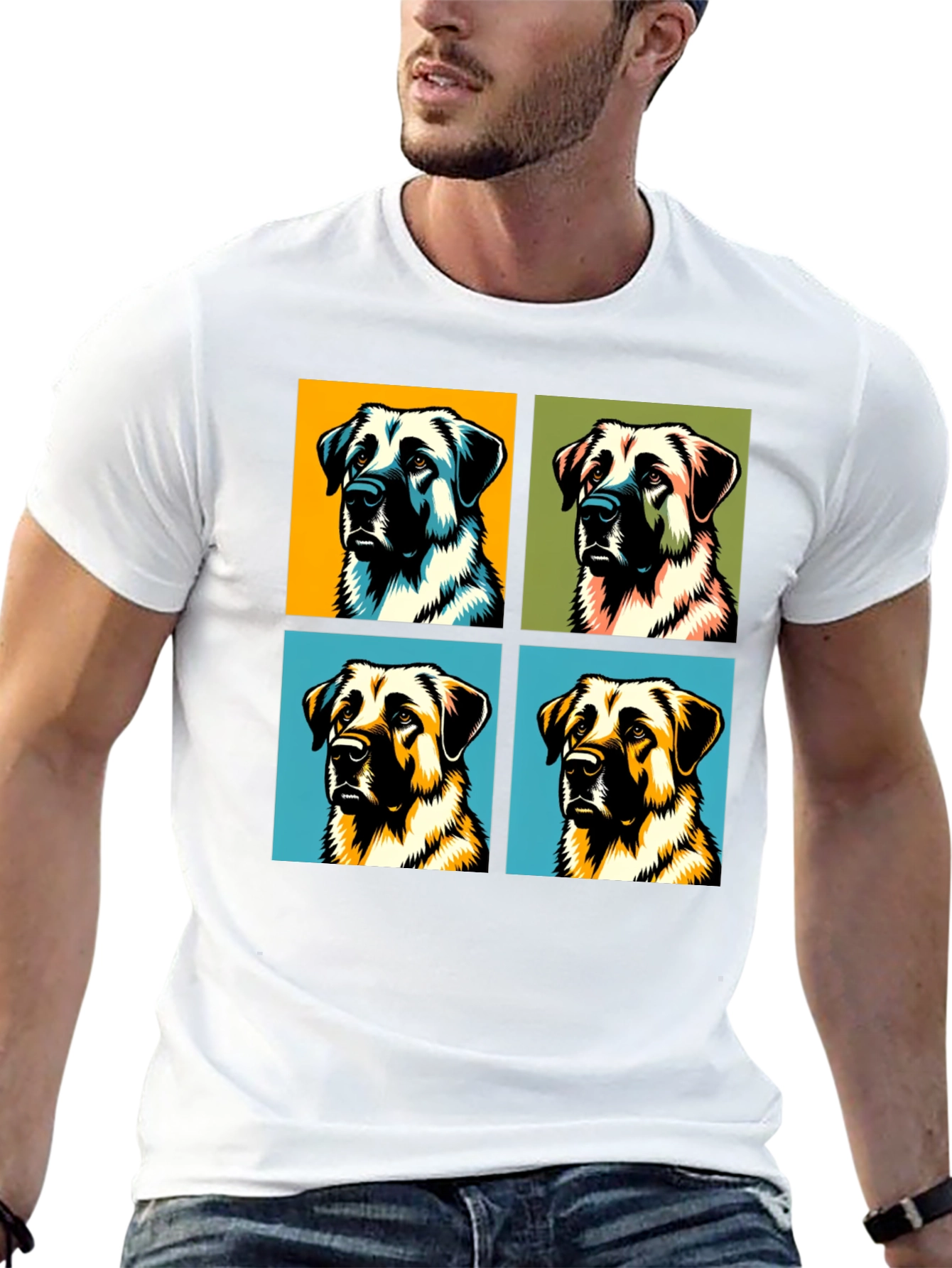 Dog Pop Art Black T-Shirt