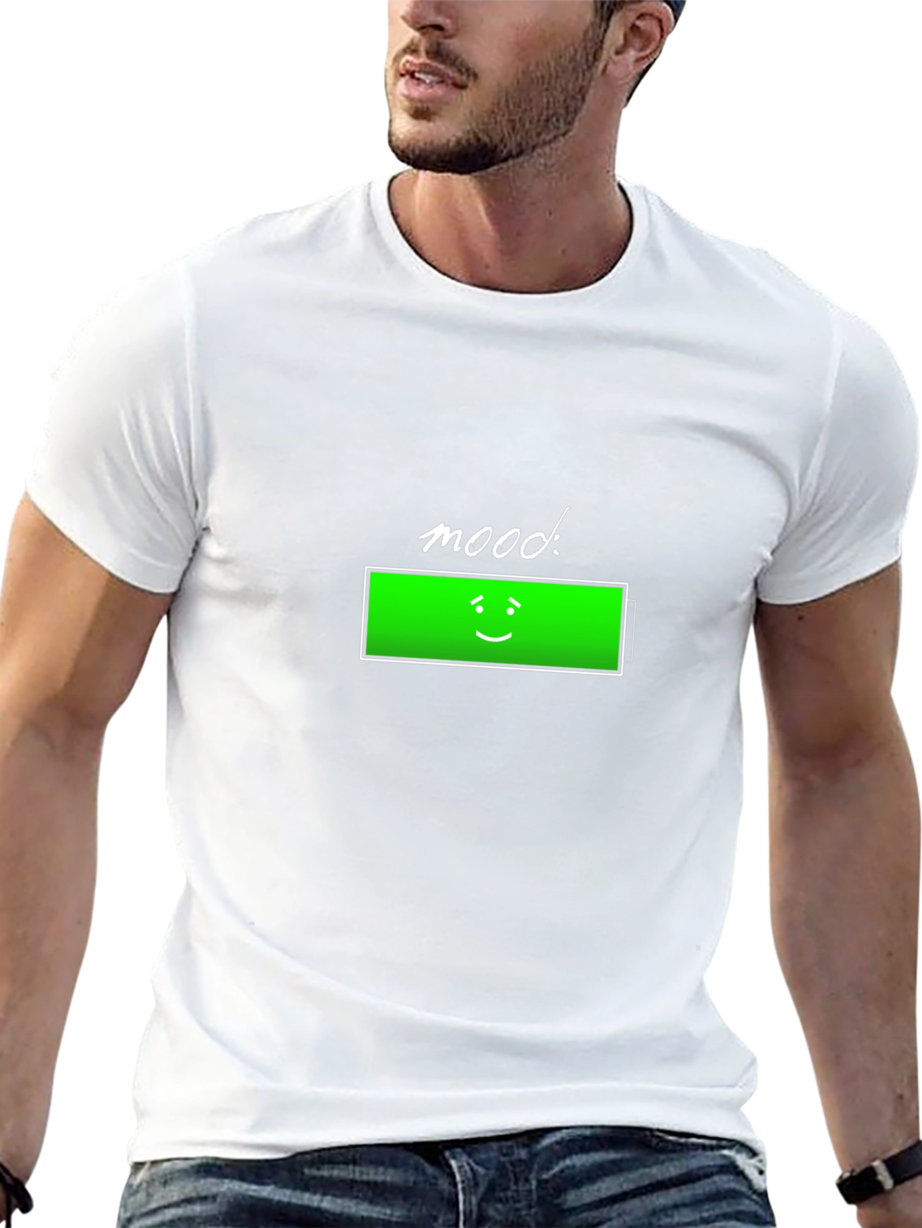 Mood Full Battery Graphic T-Shirt - Black Casual Wear
