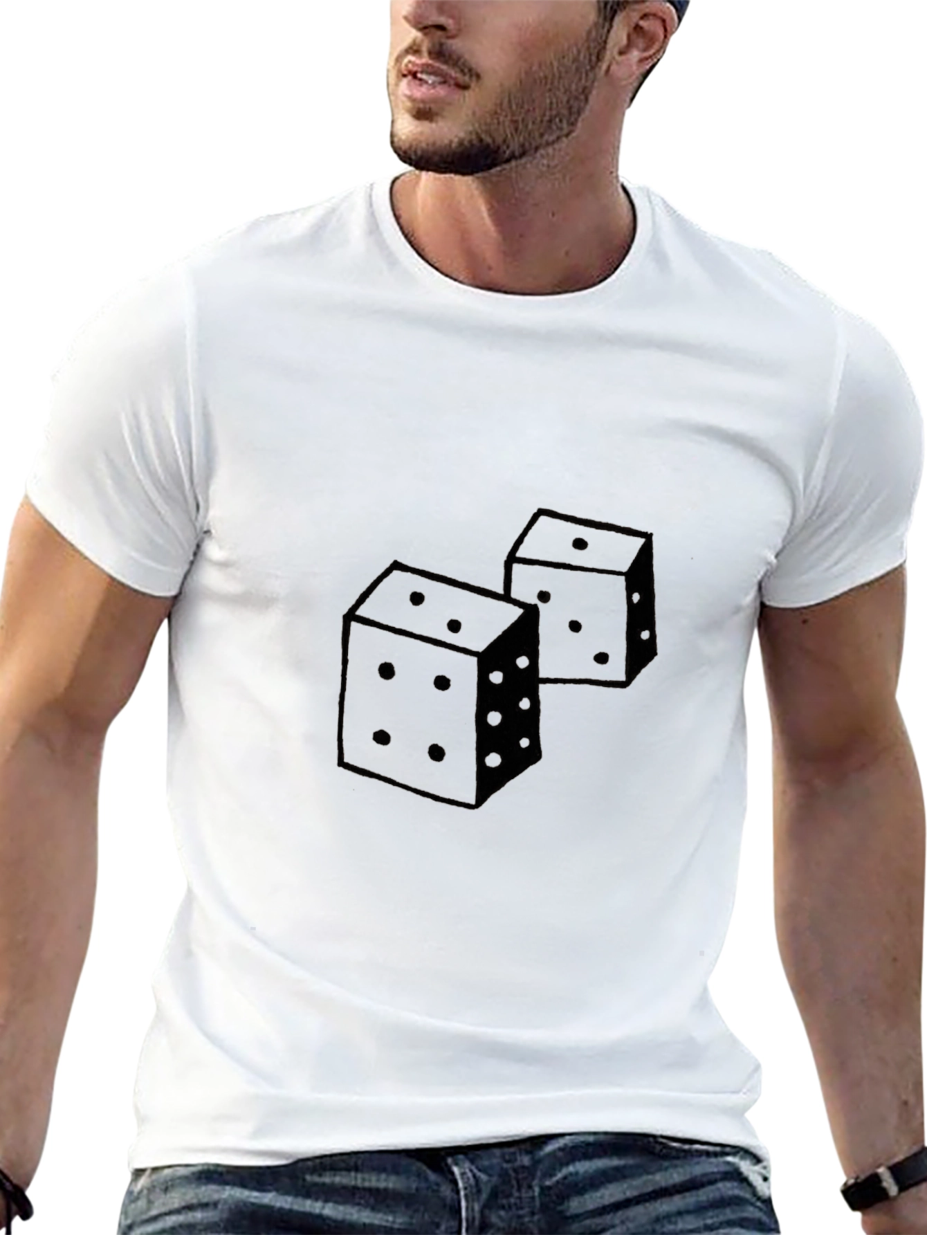 Dice Graphic T-Shirt - Black Casual Tee