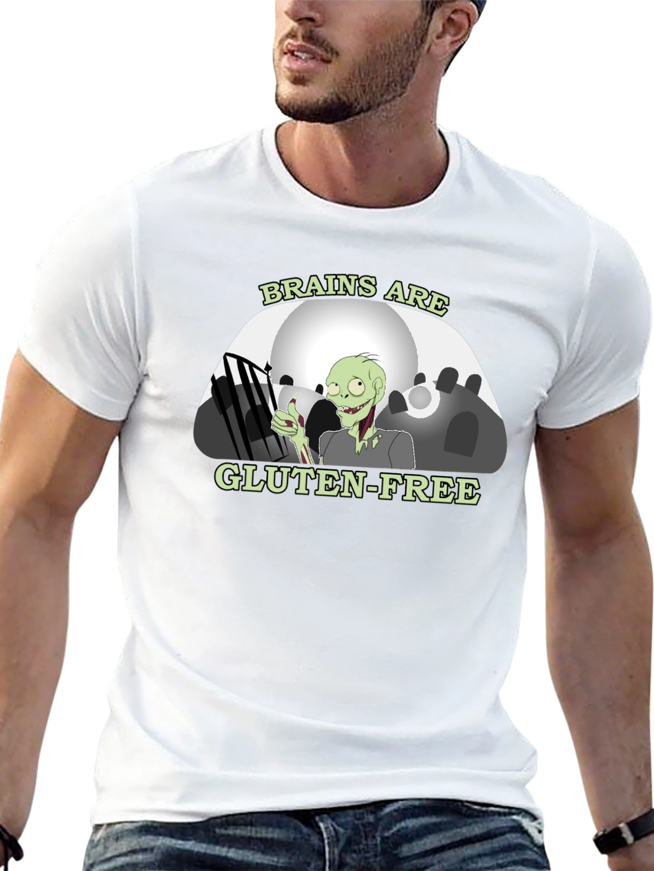 Brains Are Gluten-Free Zombie Humor T-Shirt