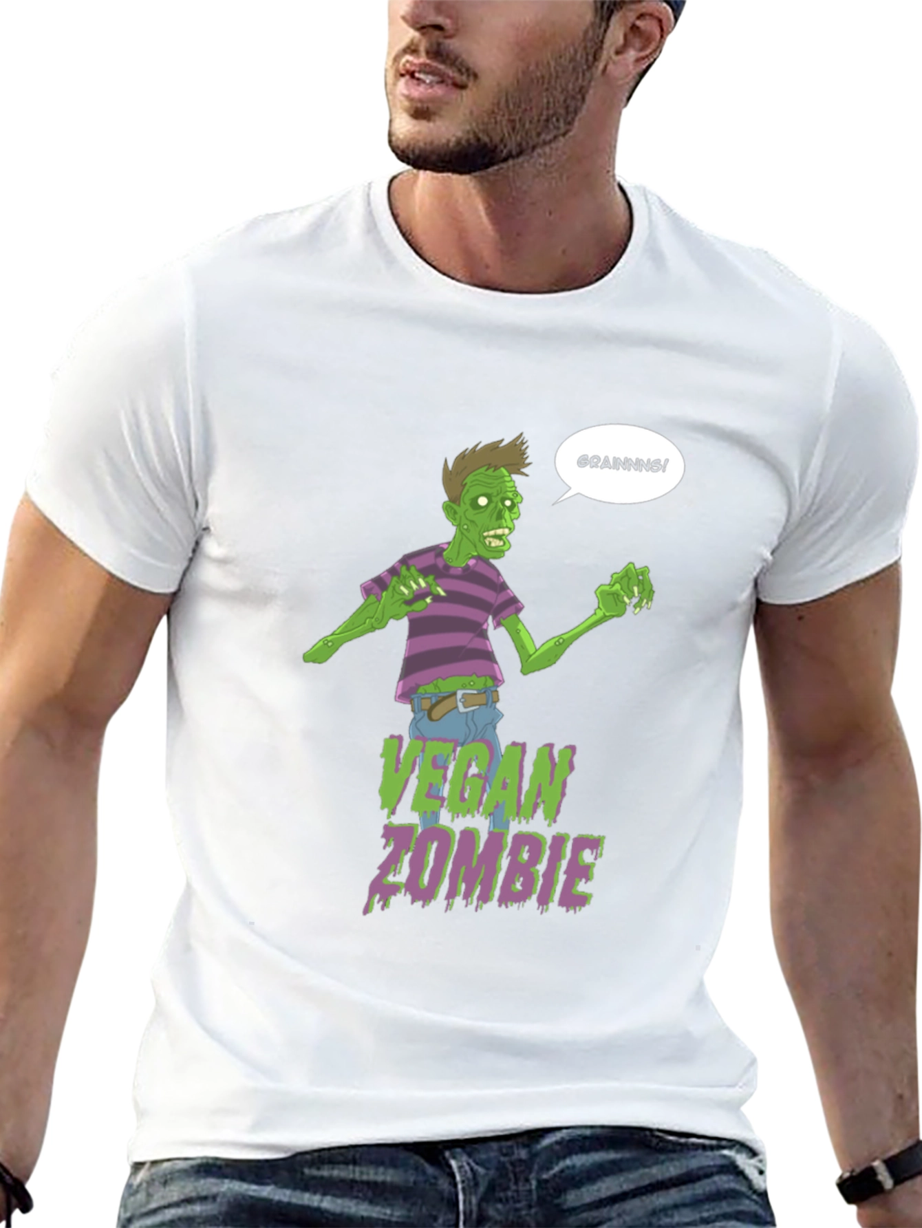 Vegan Zombie Brains T-Shirt Graphic Tee