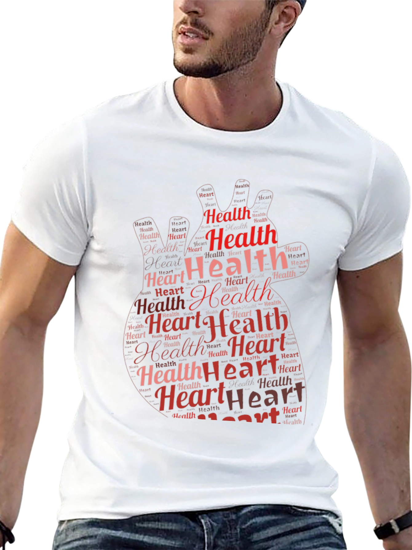 Heart Health Graphic Print Black T-Shirt