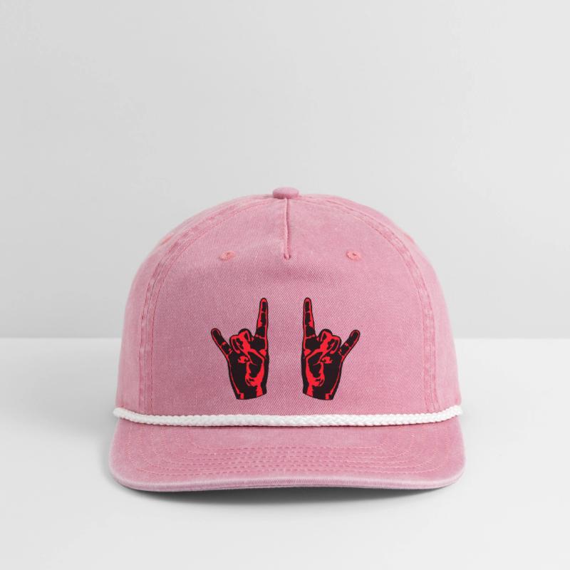 Two heavy metal hard rock horn finger hand gesture