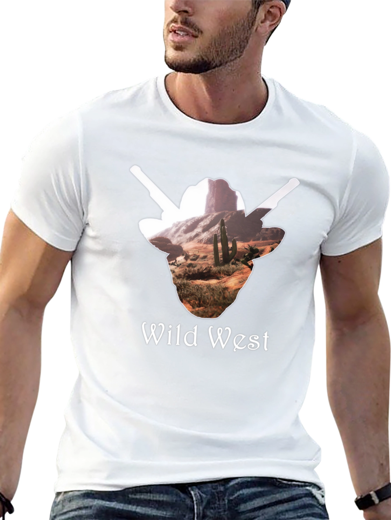 Wild West Graphic Tee - Cowboy Desert T-Shirt