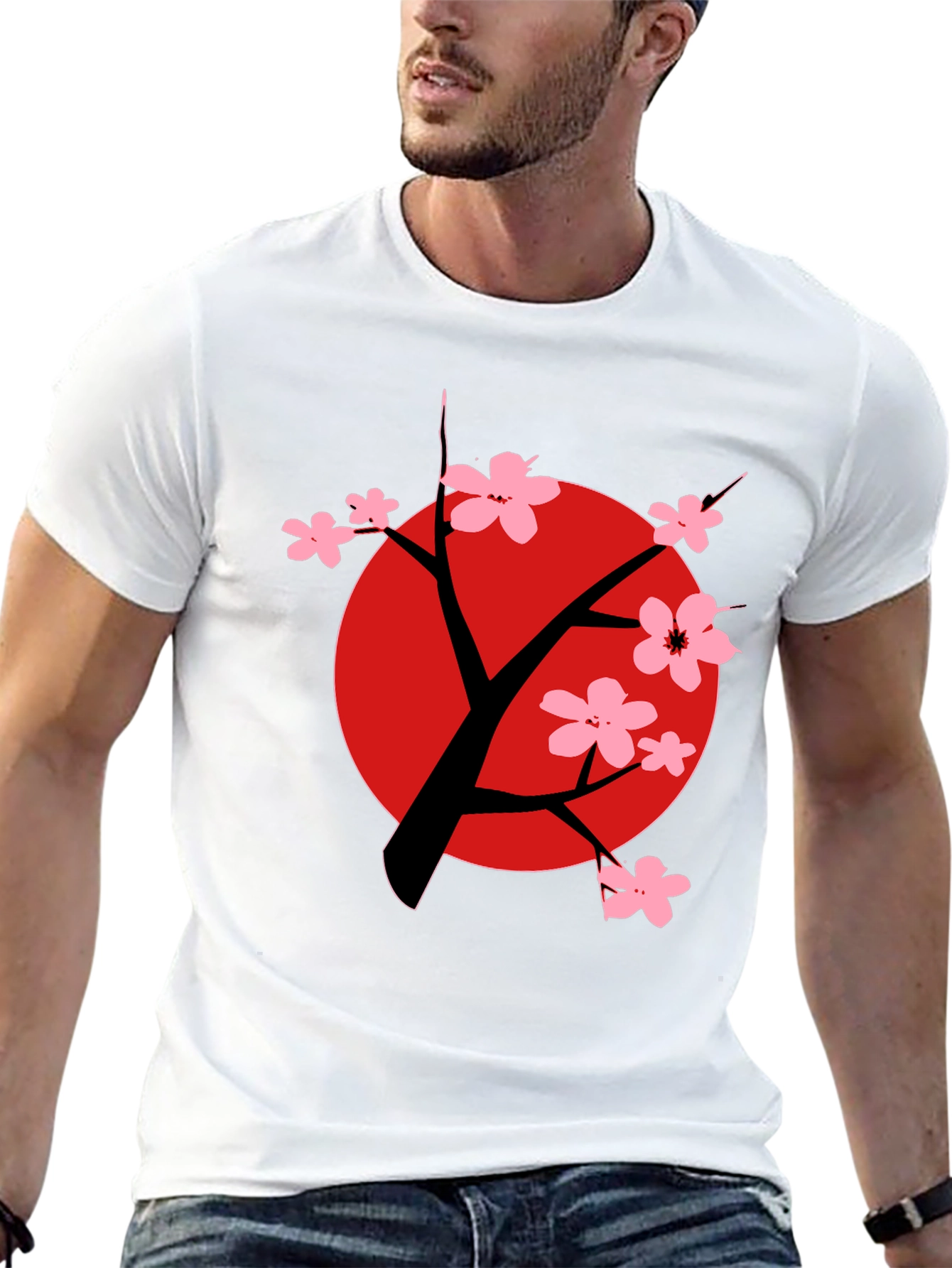 Sakura Tree Graphic Black T-Shirt