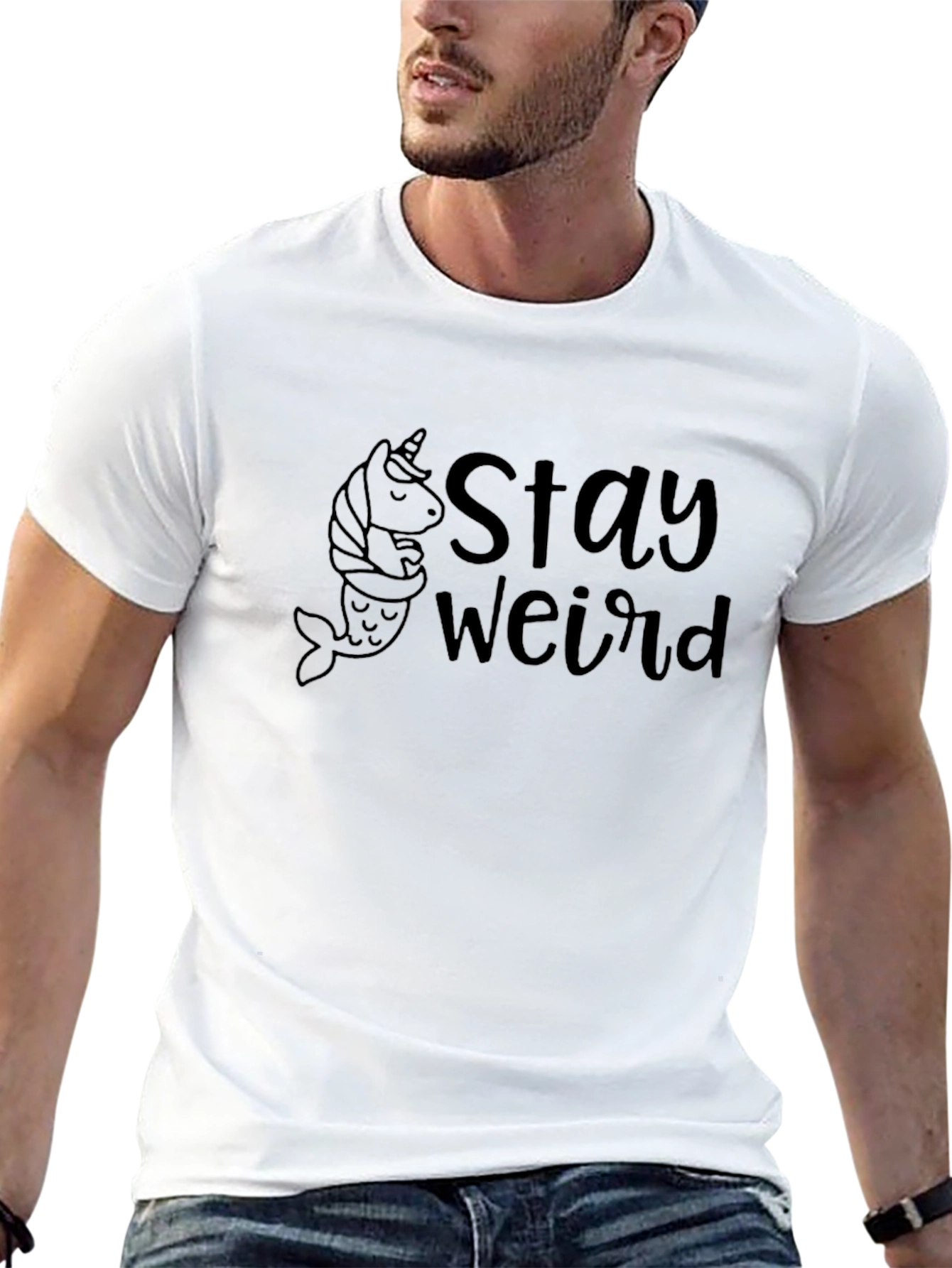 Stay Weird Unicorn Mermaid Graphic T-Shirt