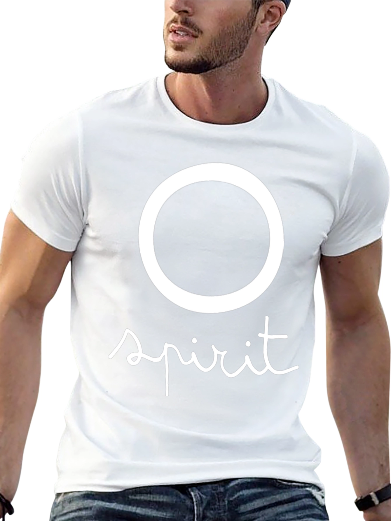 Circle Spirit Graphic Tee - Casual Black T-Shirt