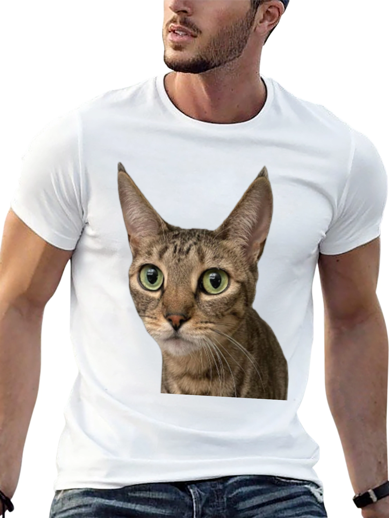 Cat Face Graphic Tee - Unisex Black T-Shirt