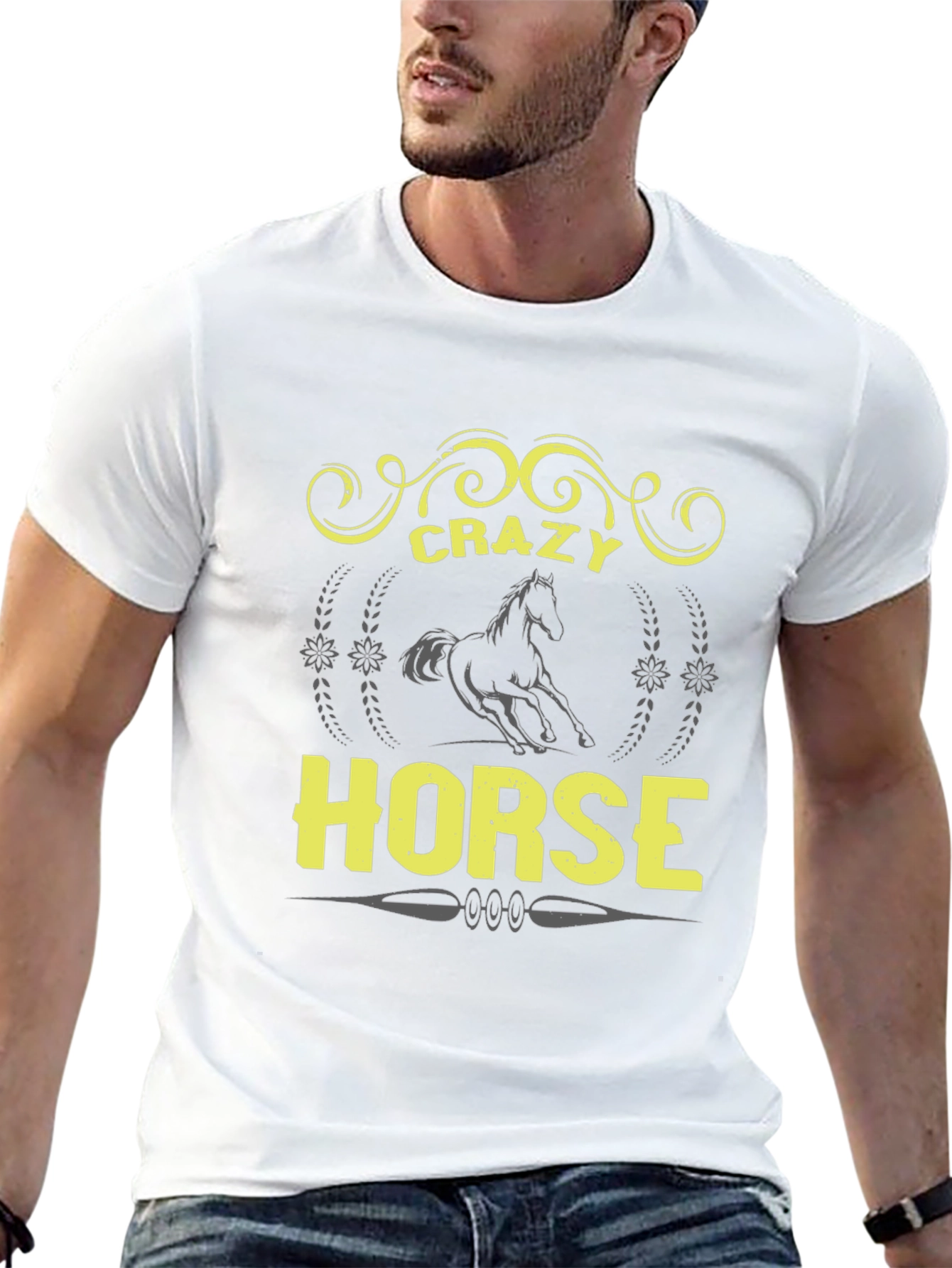 Crazy Horse Graphic Tee - Black Unisex T-Shirt
