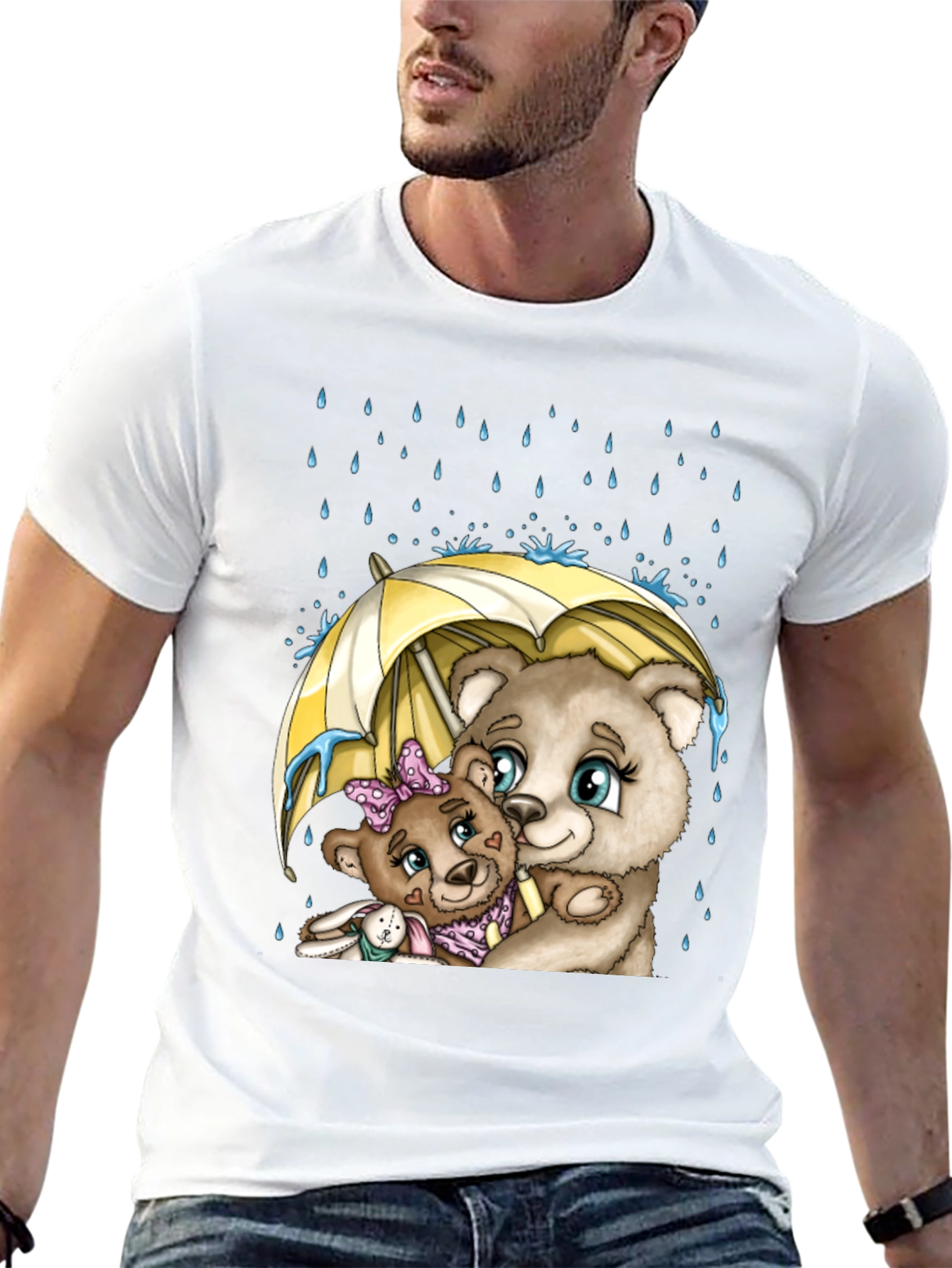 Bear Family Under Umbrella T-Shirt