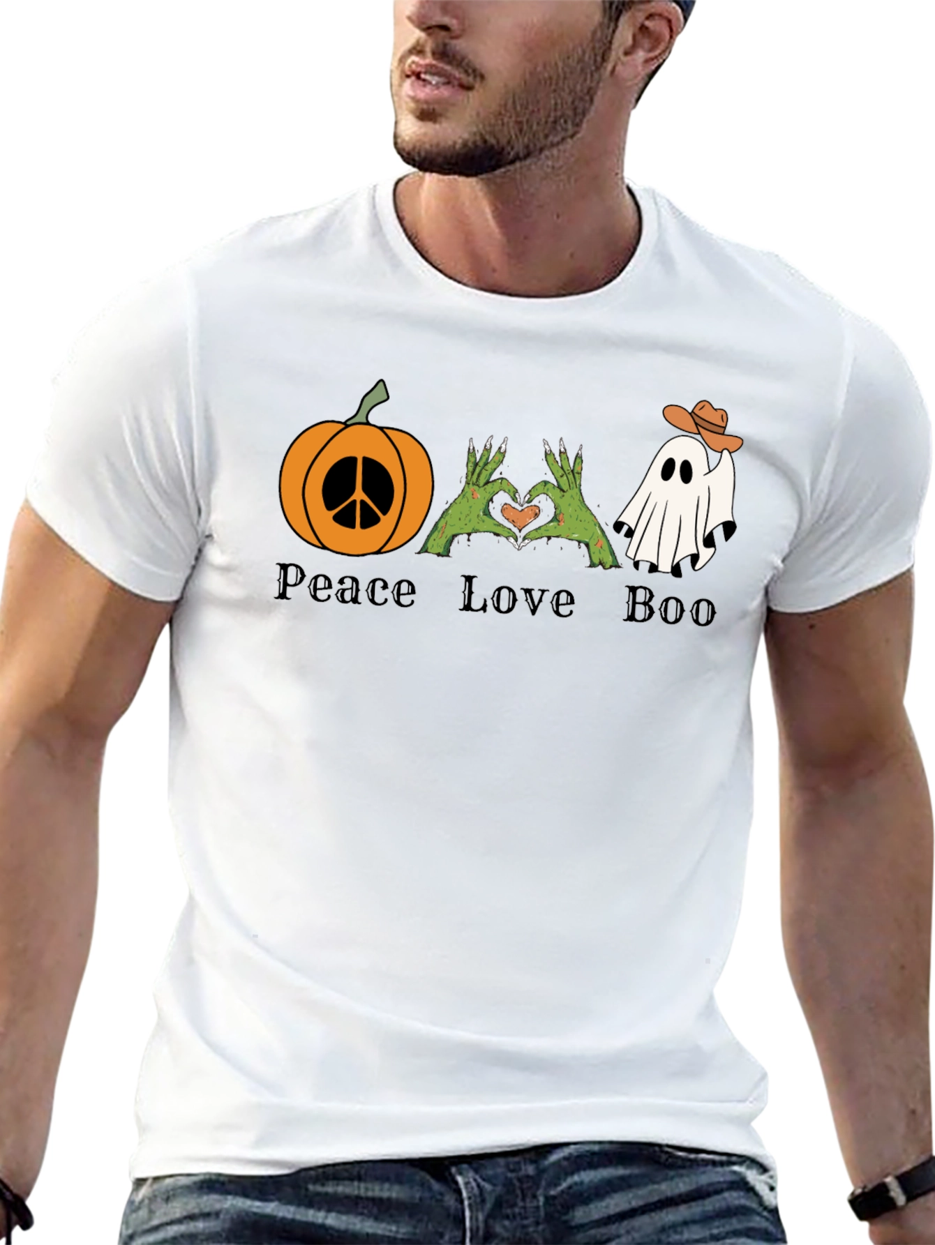 Peace Love Boo Halloween T-Shirt