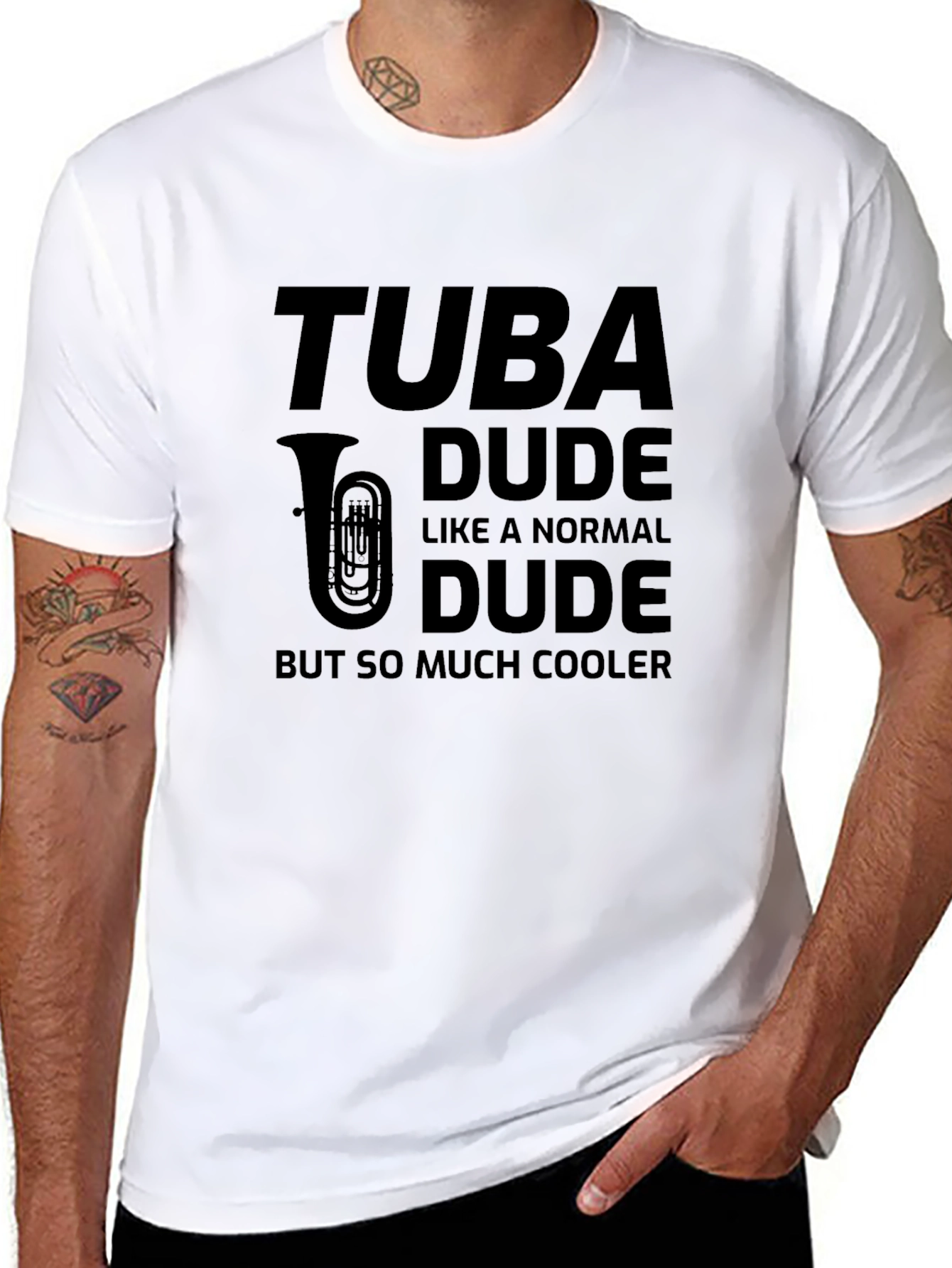 Tuba Dude Graphic Tee - Musician Humor T-Shirt