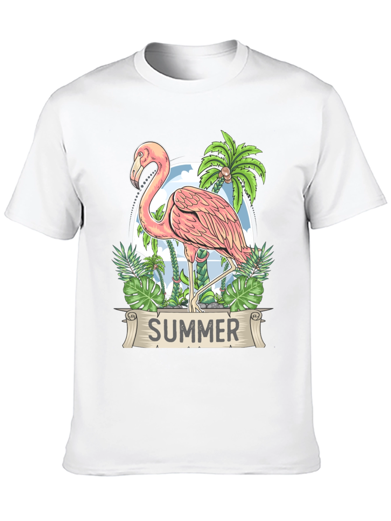 Summer Flamingo Graphic Tee - Tropical Vibe T-Shirt