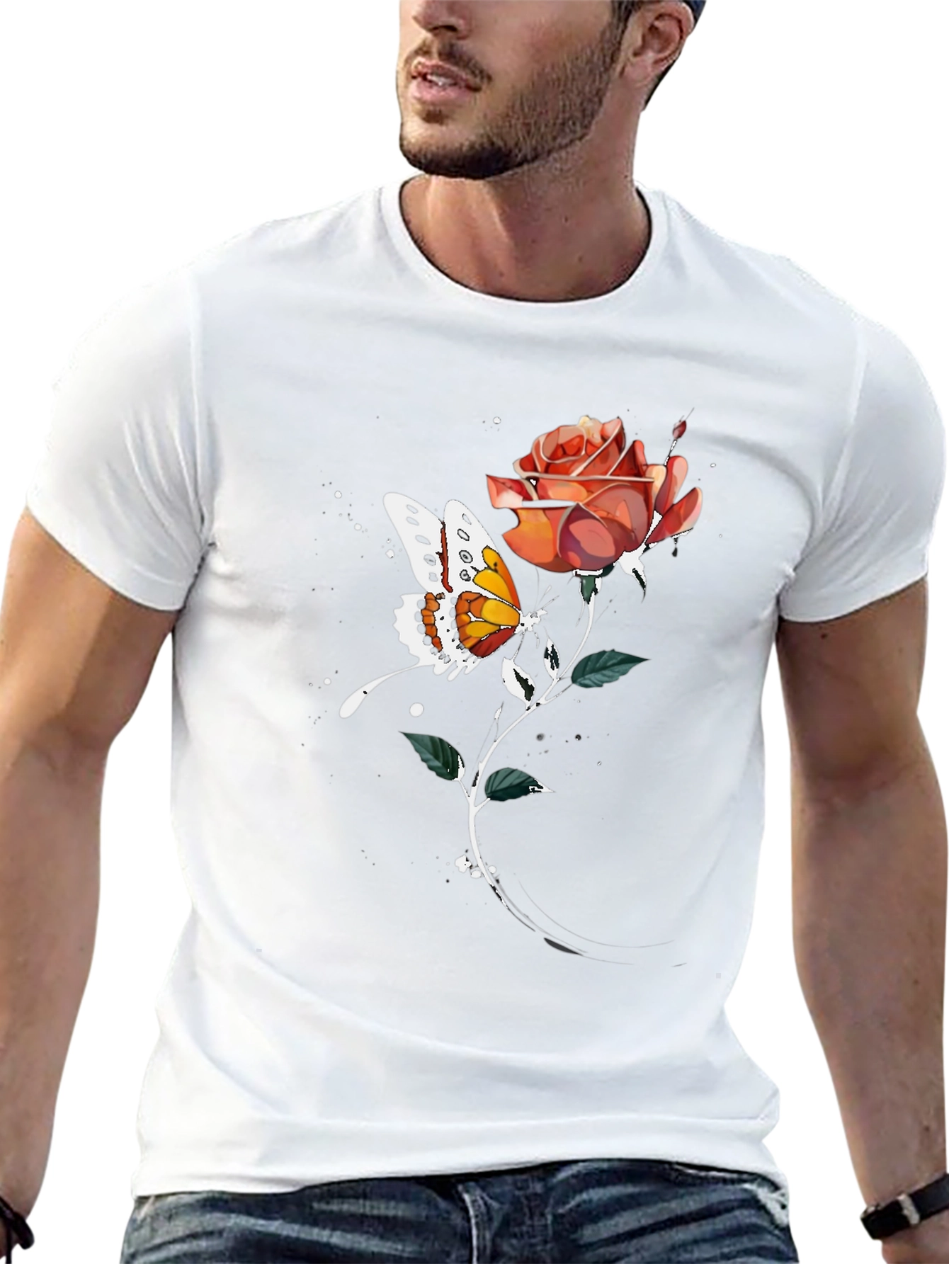 Butterfly Rose Graphic Tee