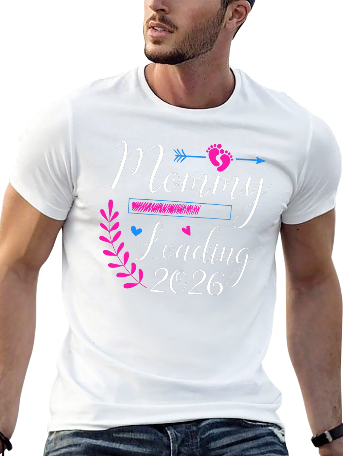 Mommy Loading 2026 Pregnancy Announcement T-Shirt