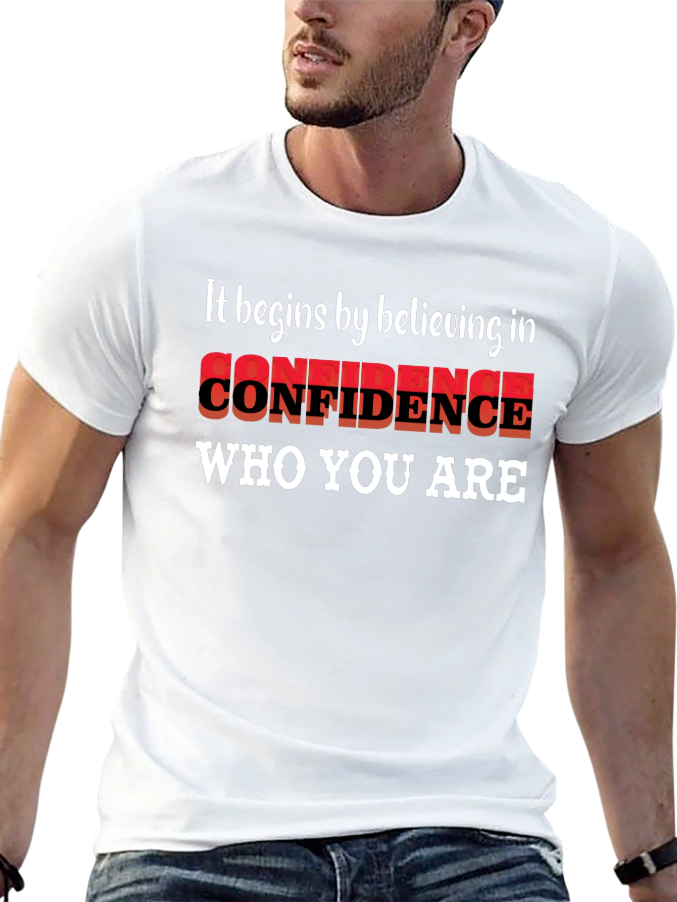 Believe in Confidence Black Graphic Tee