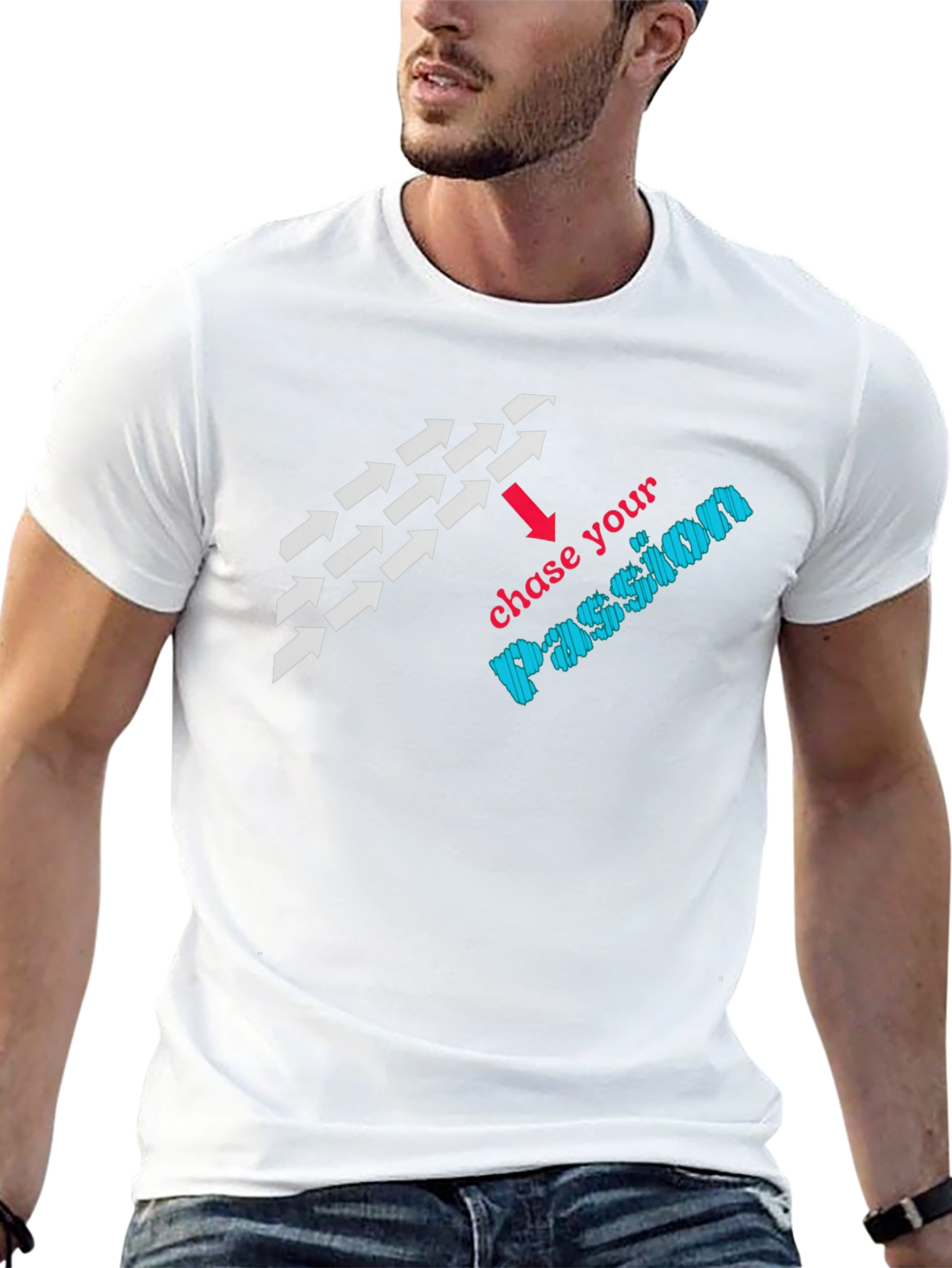 Chase Your Passion Graphic Black T-Shirt
