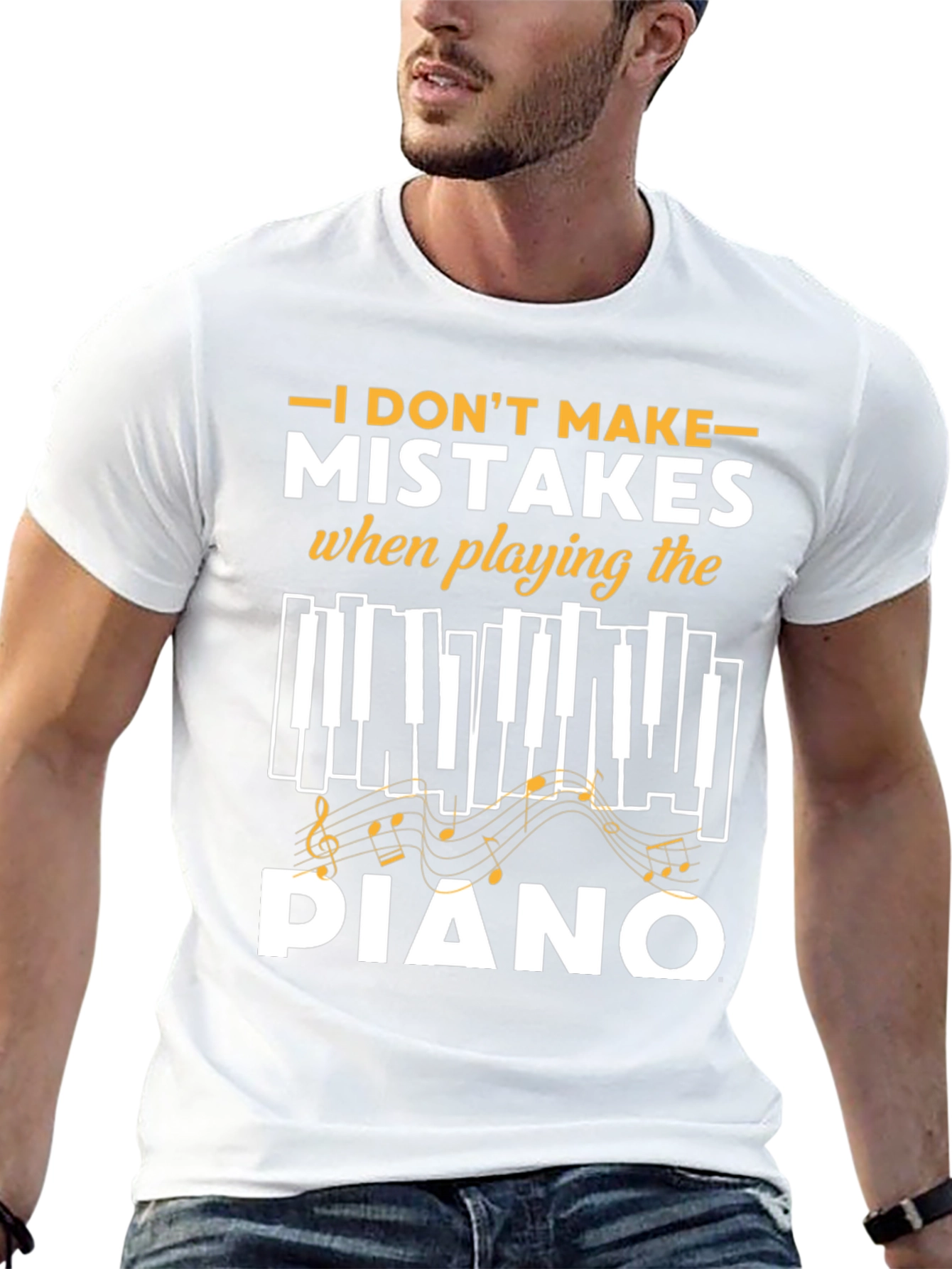 I Dont Make Mistakes Playing Piano Black T-Shirt