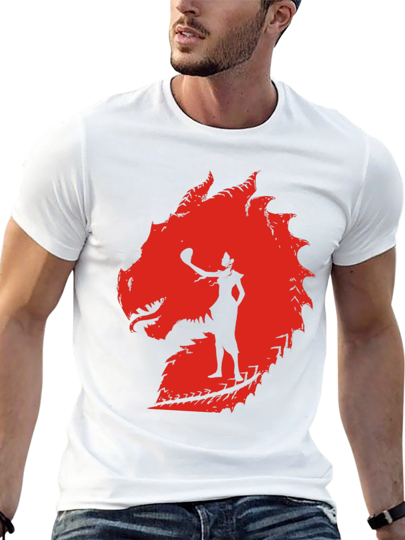 Dragon Silhouette Graphic Tee - Black