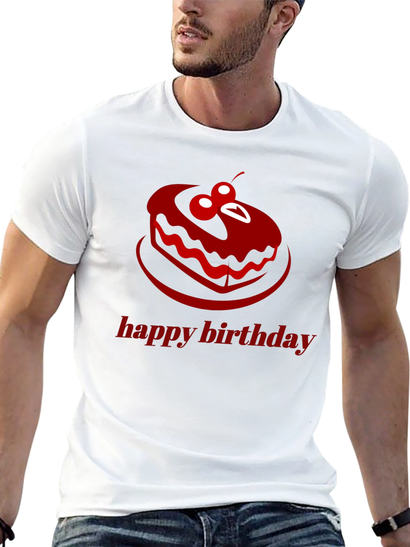 Happy Birthday Cake Graphic T-Shirt