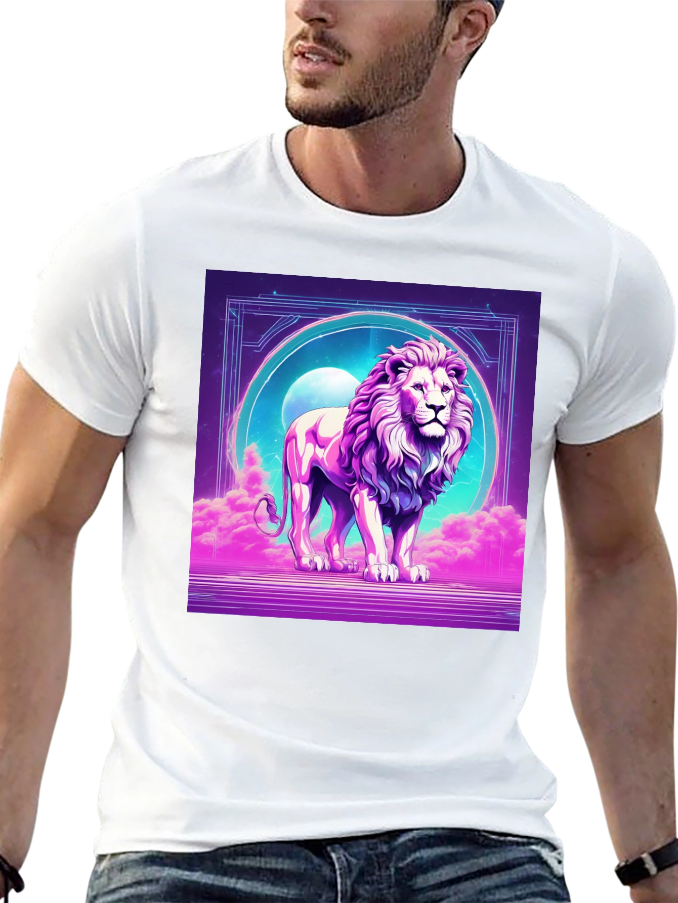 Cyberpunk Lion Graphic Tee